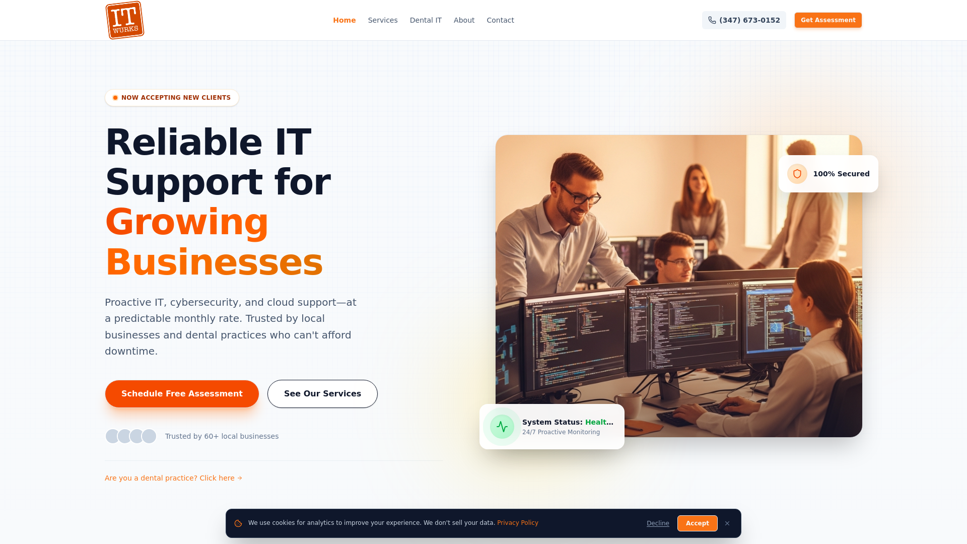 website screenshot of https://itwurks.com/