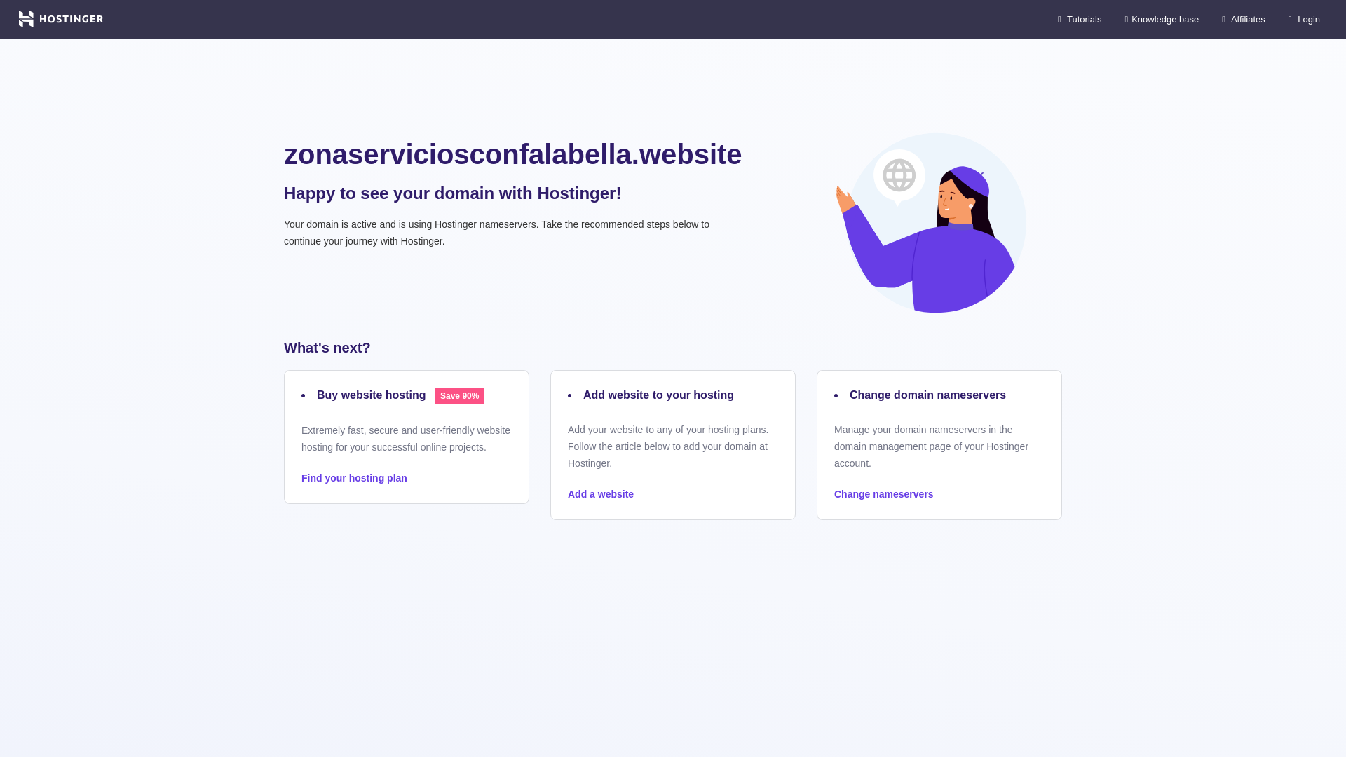 website screenshot of https://zonaserviciosconfalabella.website/