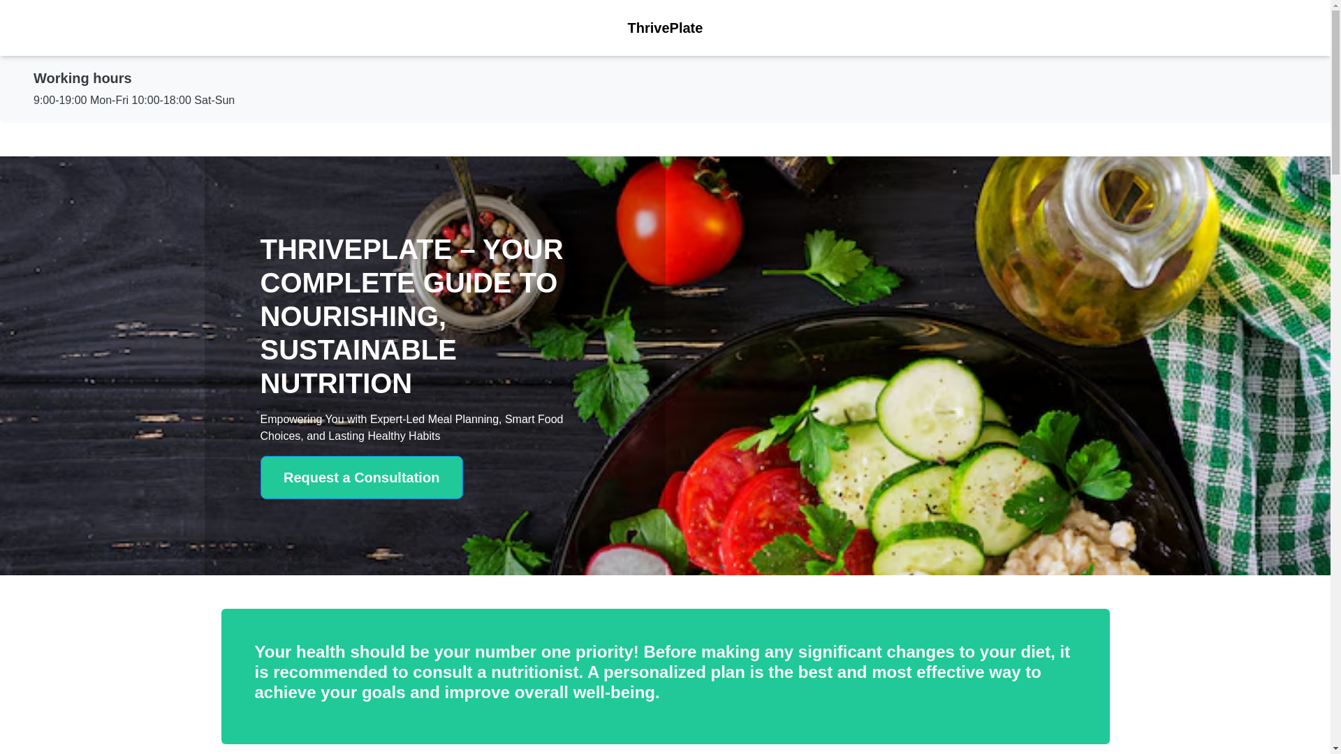 website screenshot of https://thriveplatelife.info/