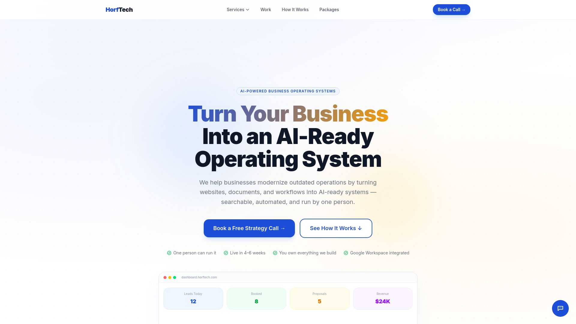 website screenshot of https://horftech.com