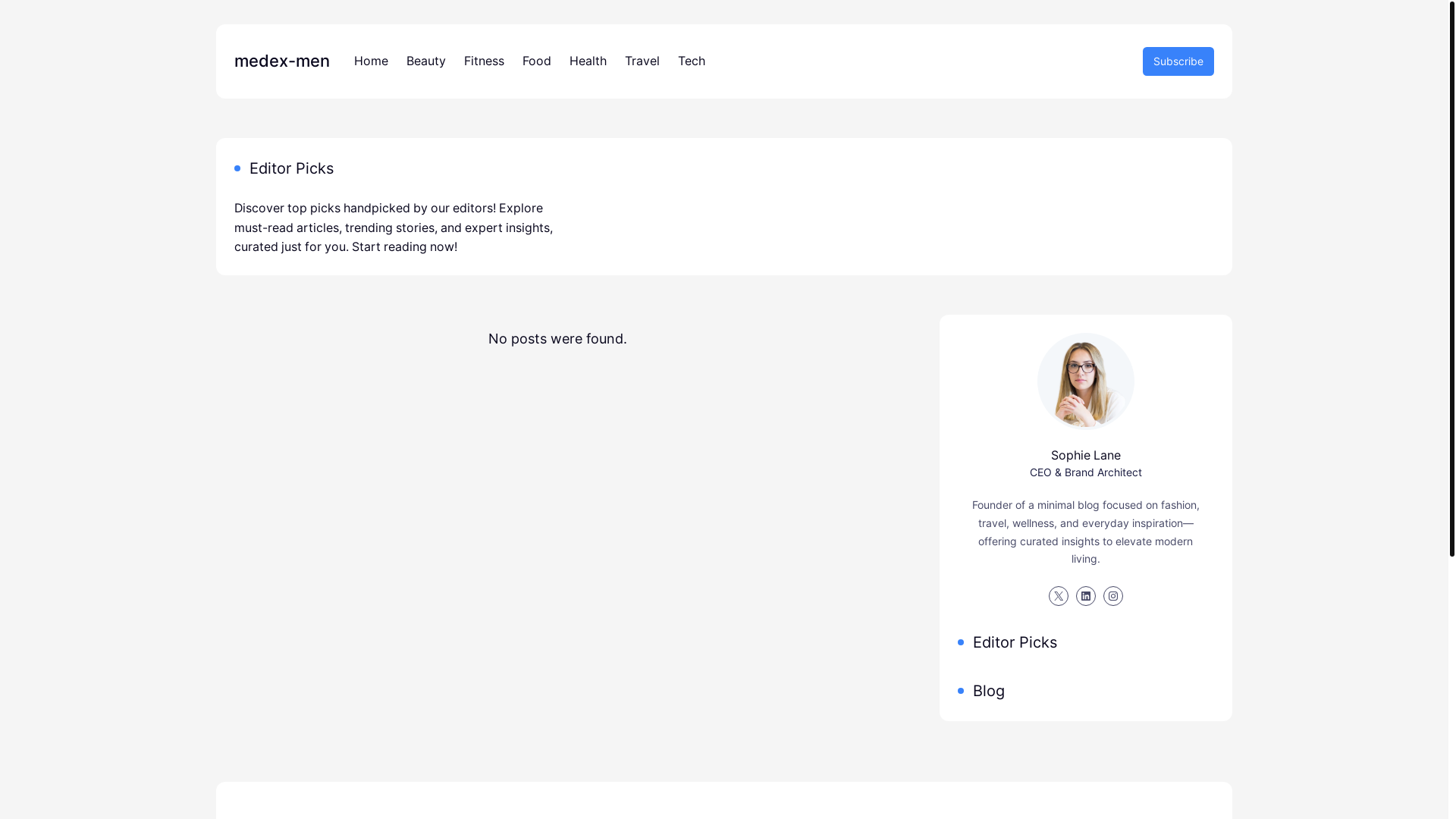 website screenshot of https://medex-men.com/