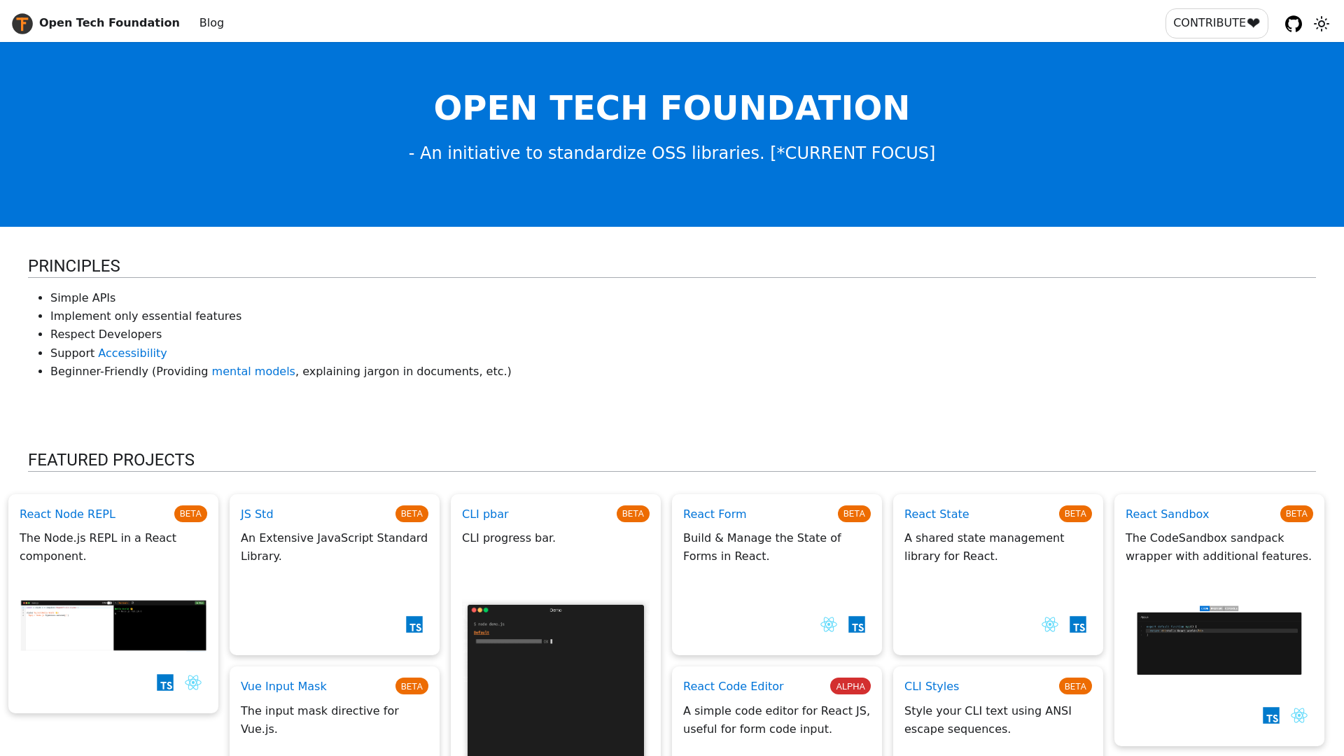 website screenshot of https://open-tech-foundation.pages.dev/