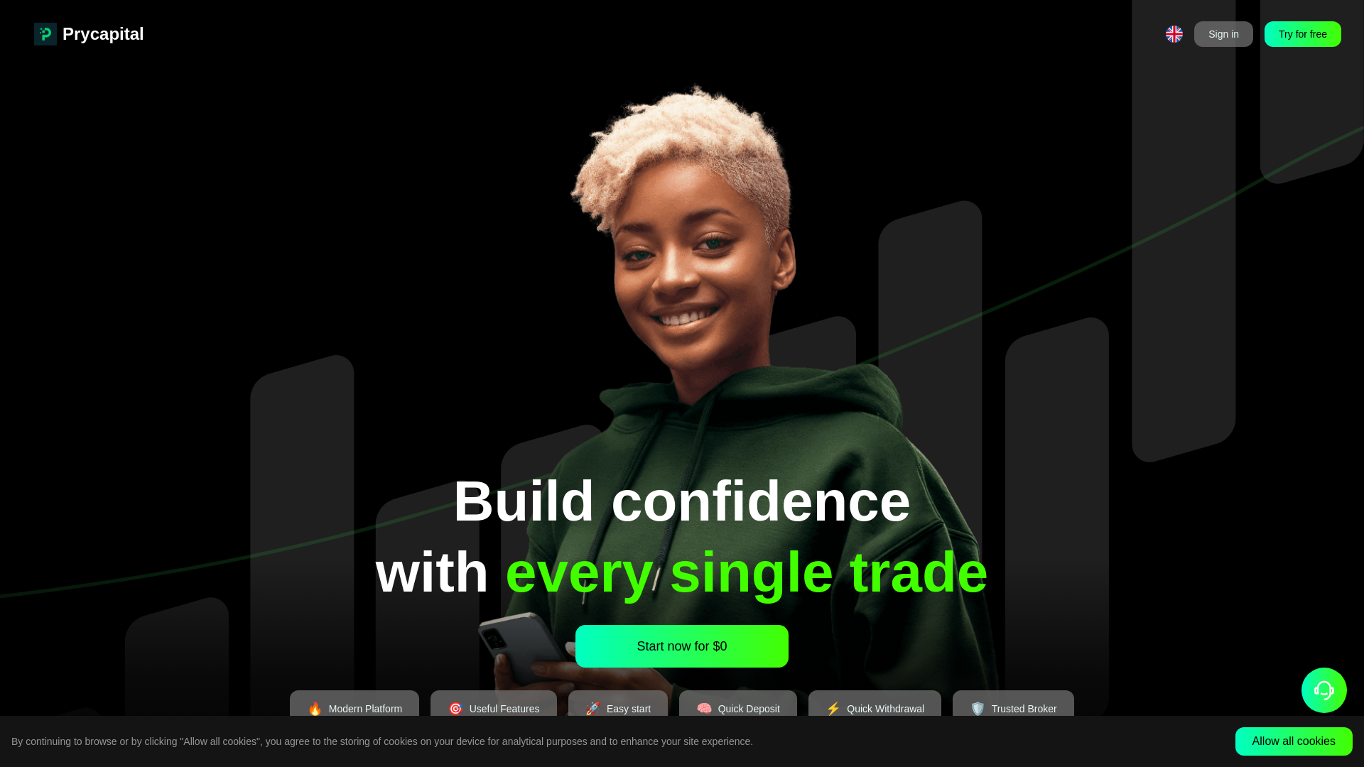 website screenshot of https://prycapital.net/