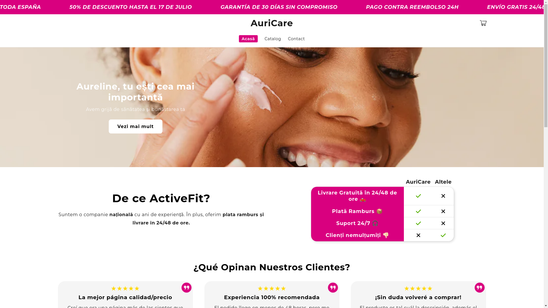 website screenshot of https://auricarero.com/