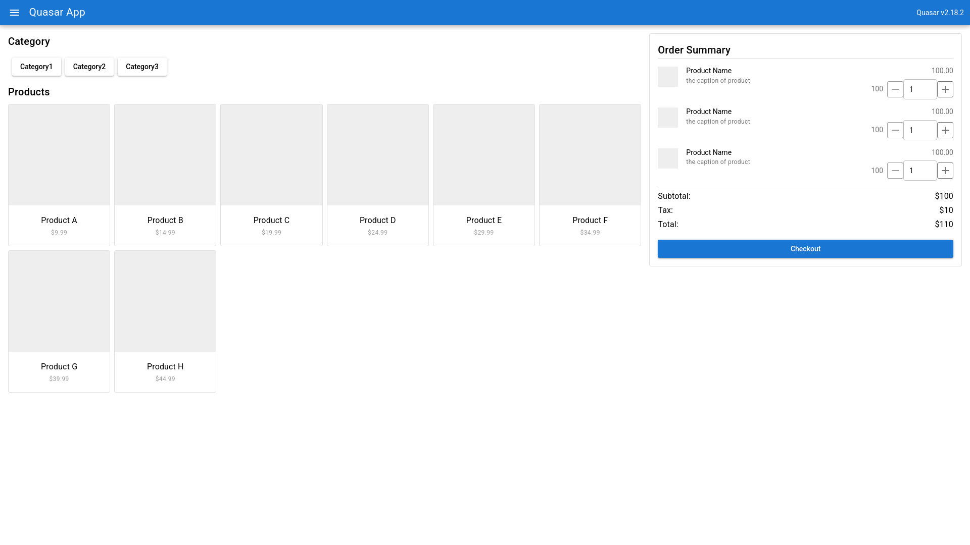 website screenshot of https://quasar-pos.pages.dev/