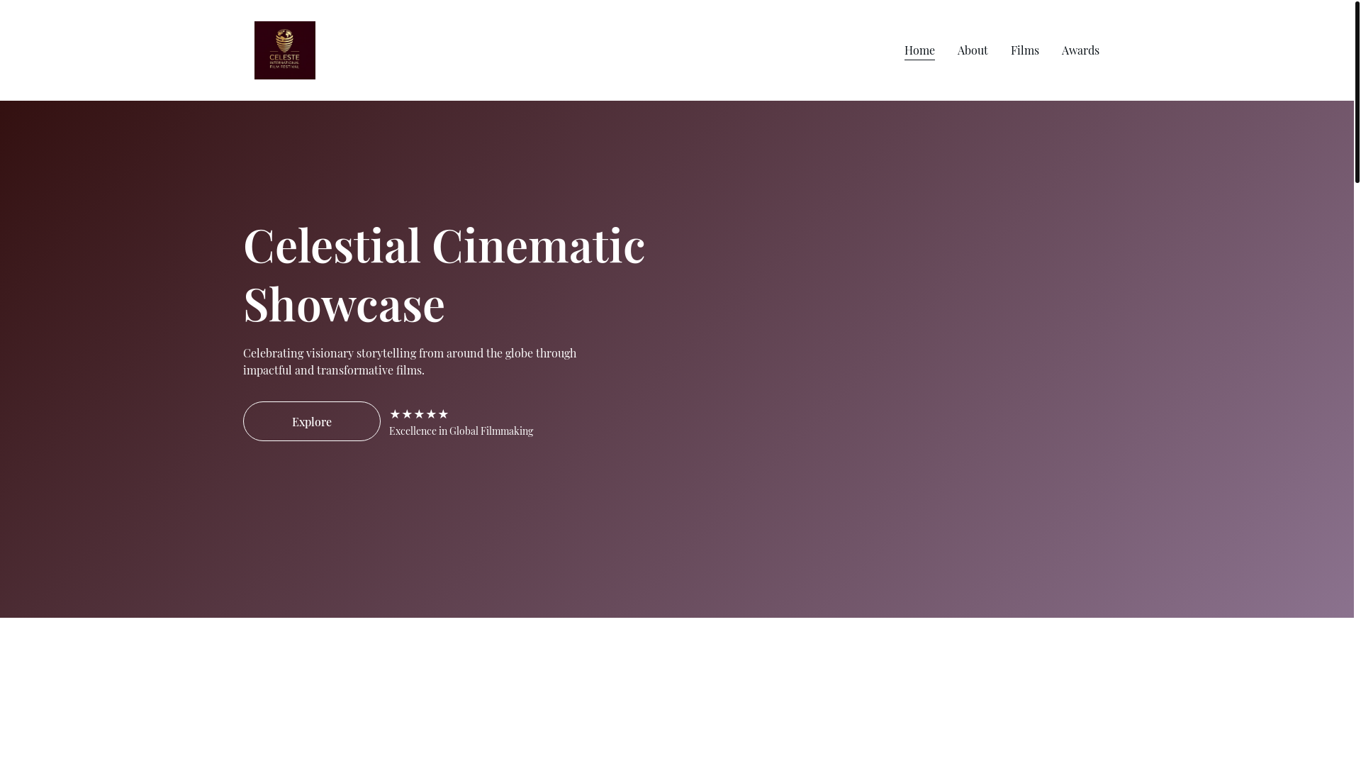 website screenshot of https://celesteinternationalfilmfestival.com/