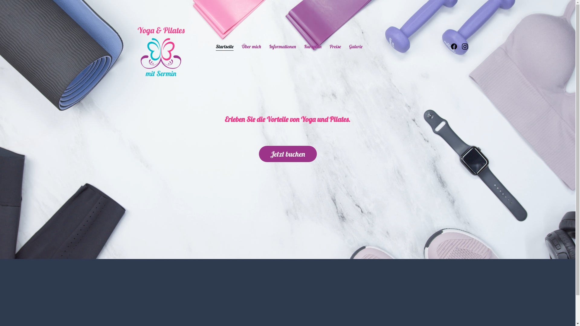 website screenshot of https://yogapilates-mitsermin.de/