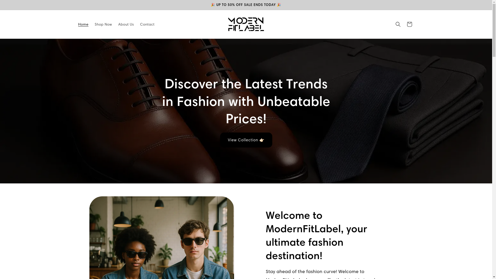 website screenshot of https://modernfitlabel.shop/