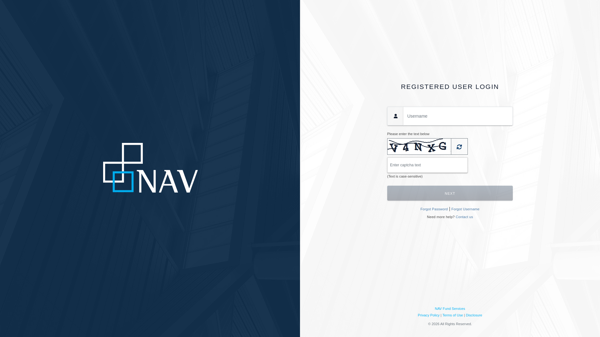 website screenshot of https://portal.navfundservices.com/navportalcore/login