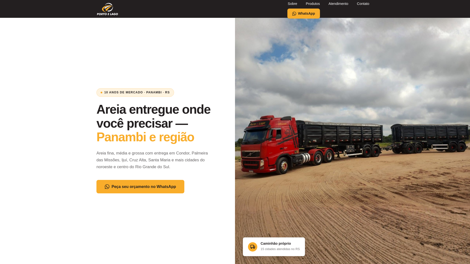 website screenshot of https://portoelago.com.br/