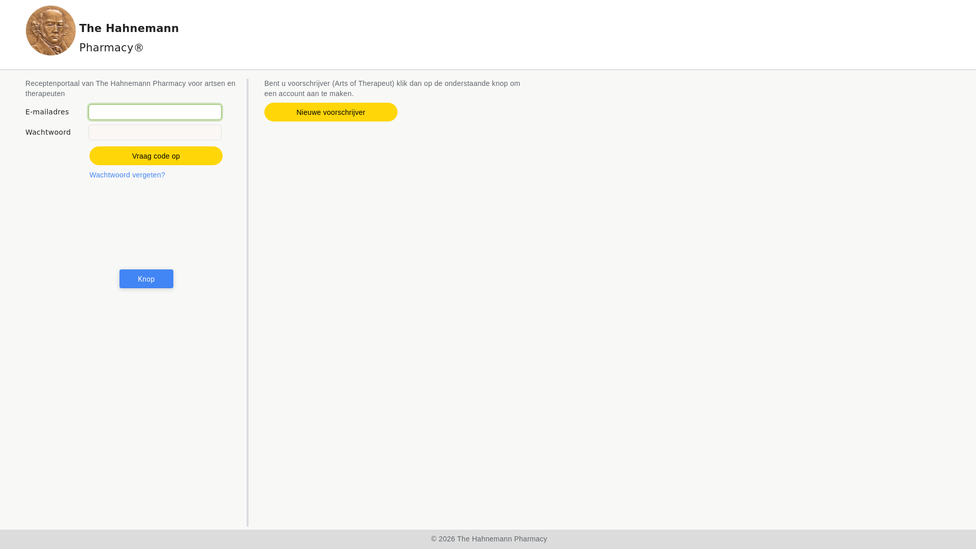 website screenshot of https://receptenportaal-hahnemann.nl