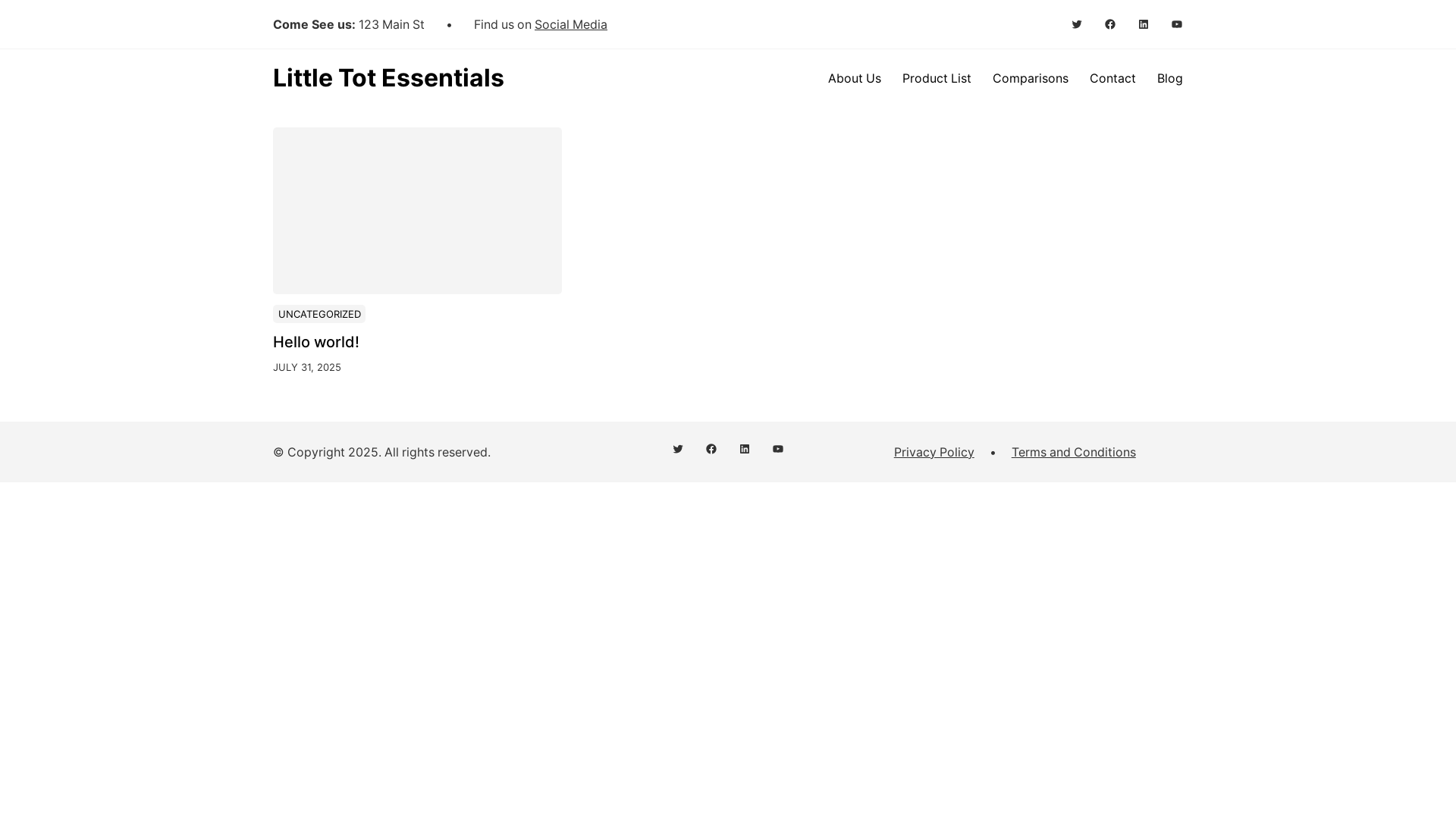 website screenshot of https://littletotessentials.com/