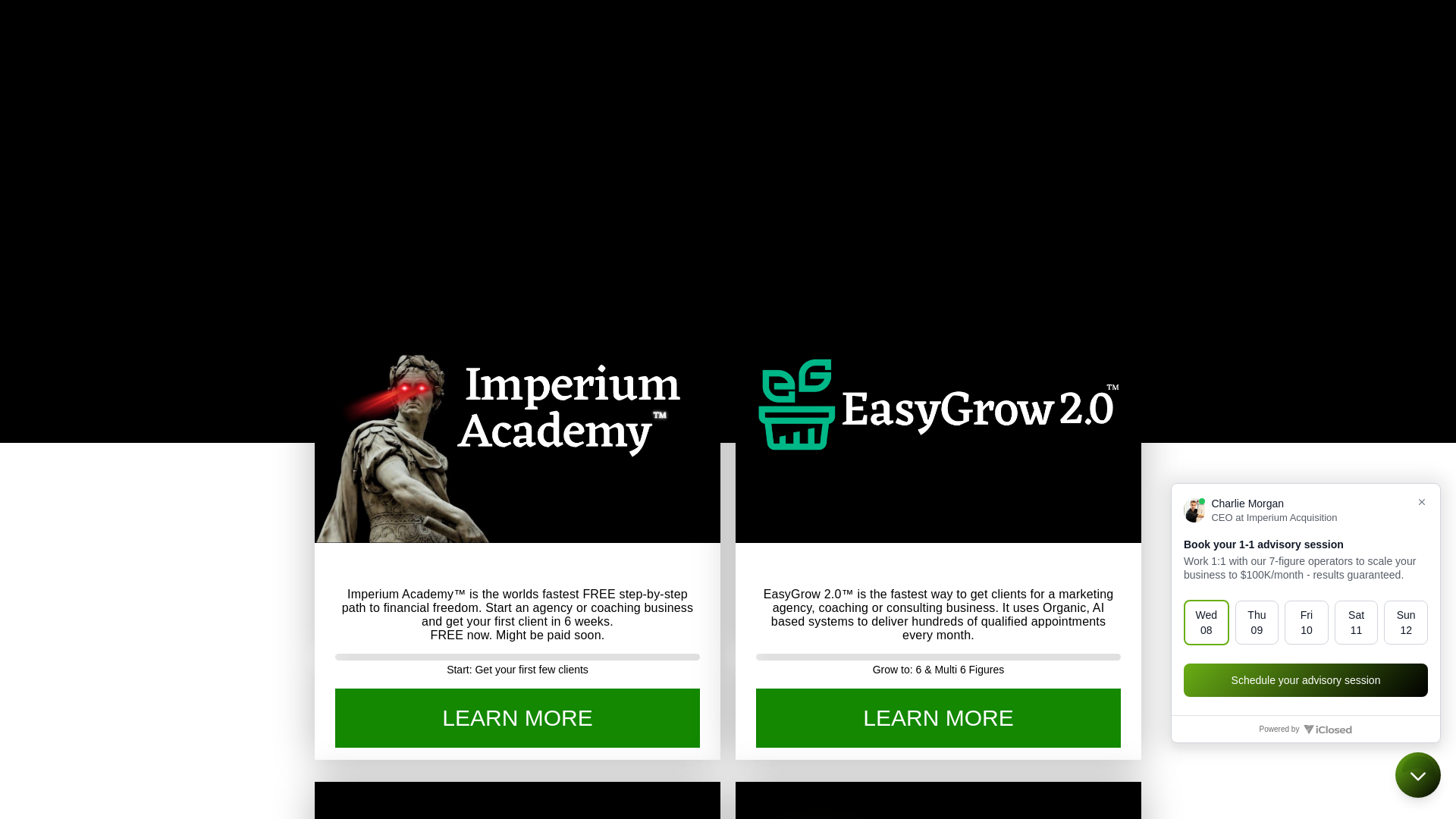 website screenshot of https://bestagencyimperium.com