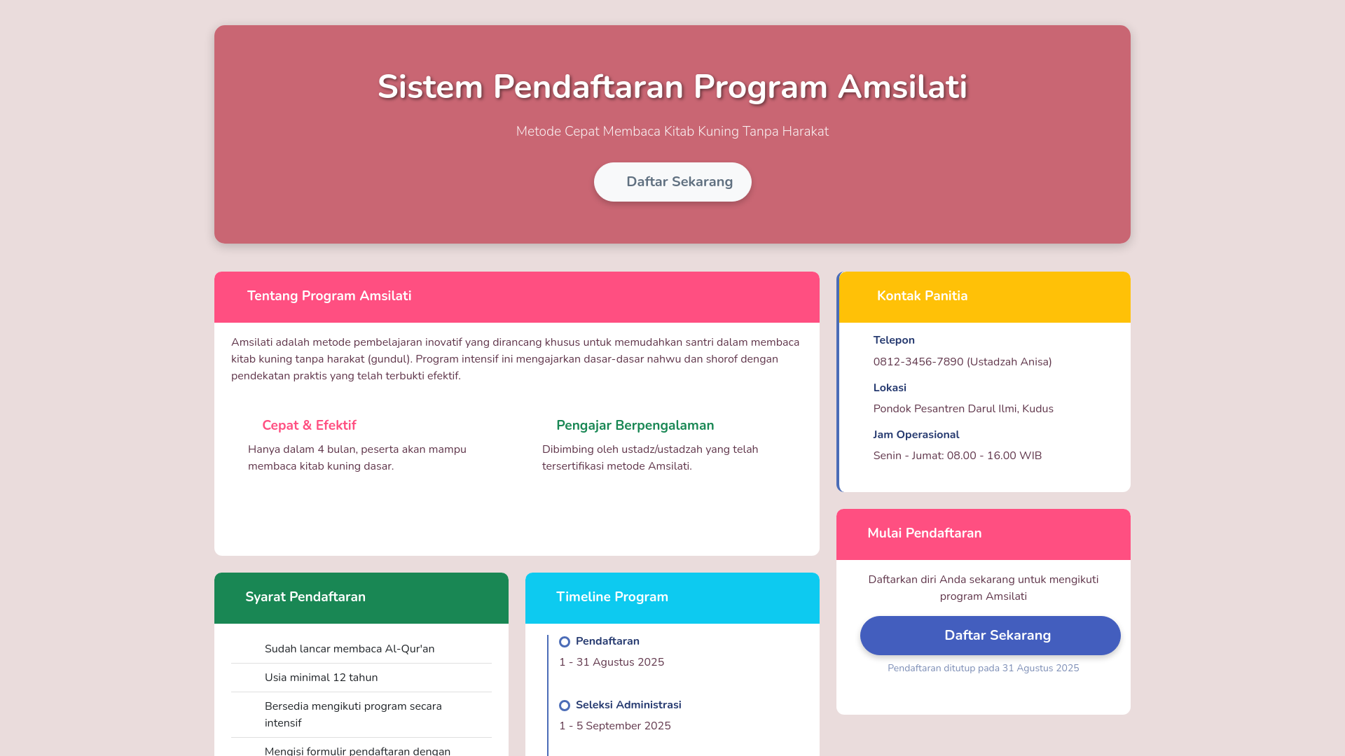 website screenshot of https://amsilati.cloud/