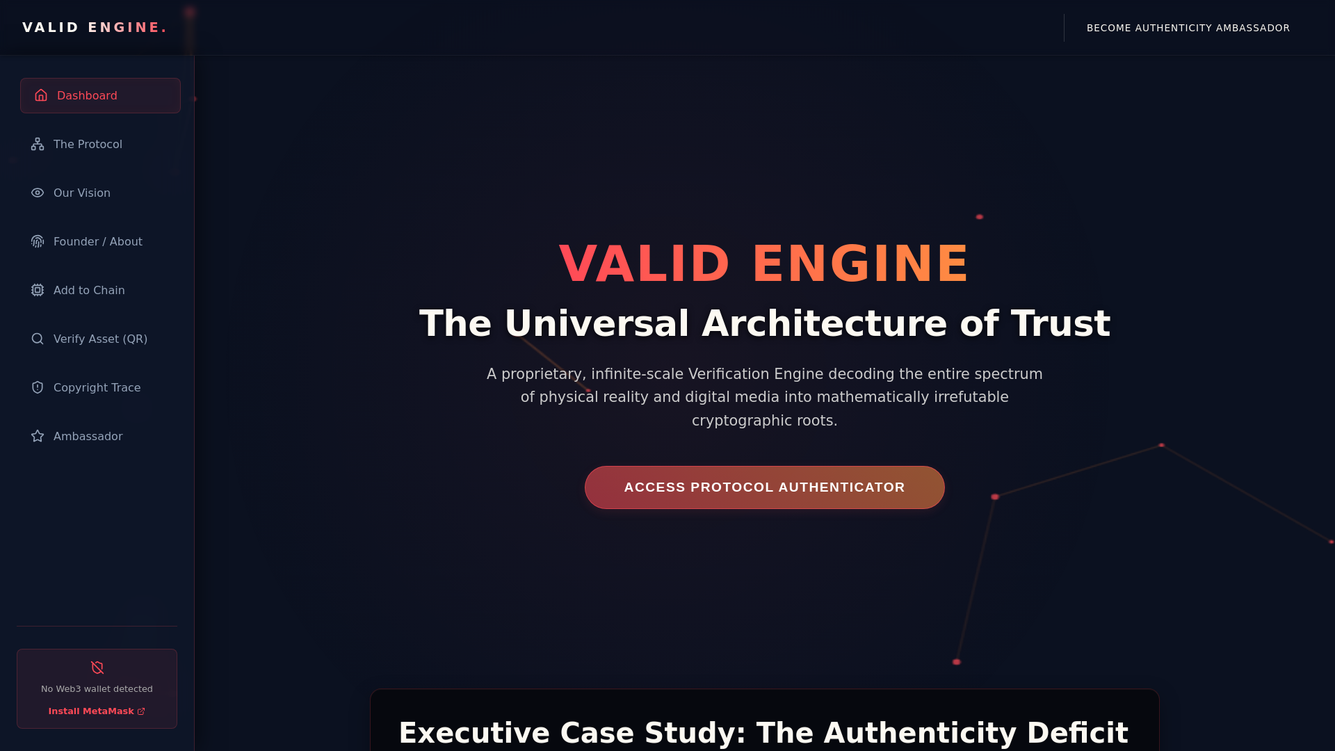 website screenshot of https://valid-engine.com/