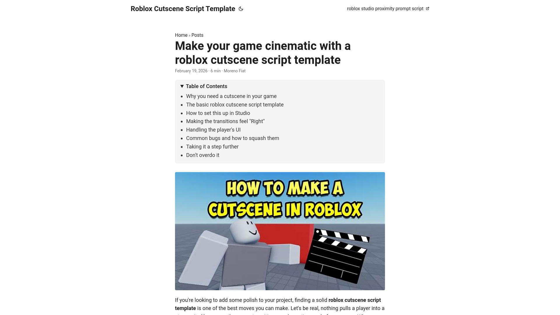website screenshot of https://roblox-cutscene-script-template.pages.dev/