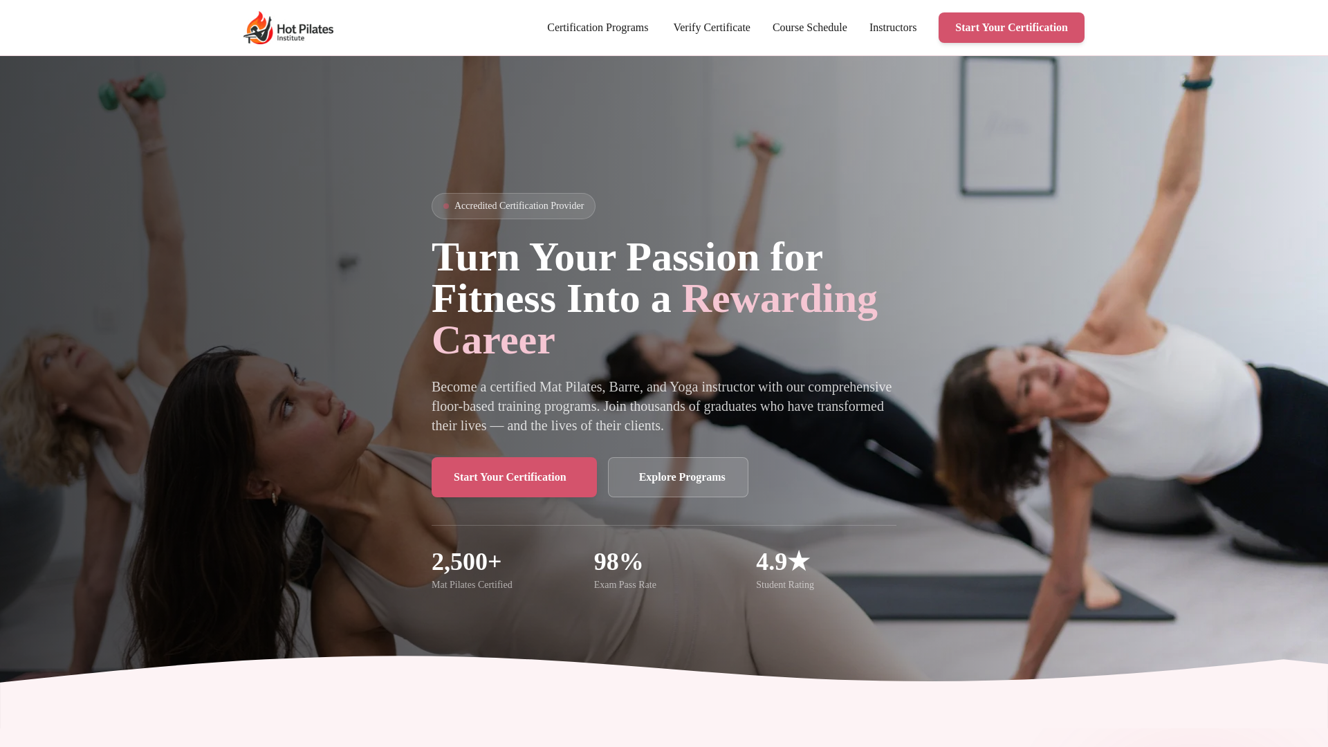 website screenshot of https://thehotinstitute.com