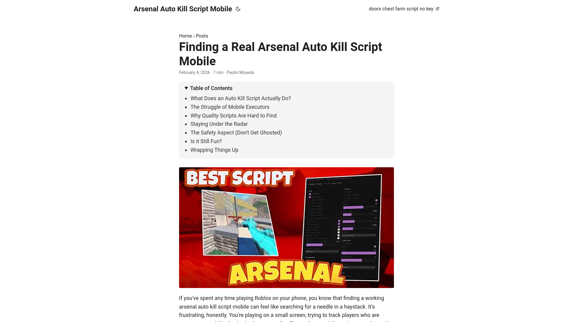 website screenshot of https://arsenal-auto-kill-script-mobile.pages.dev/