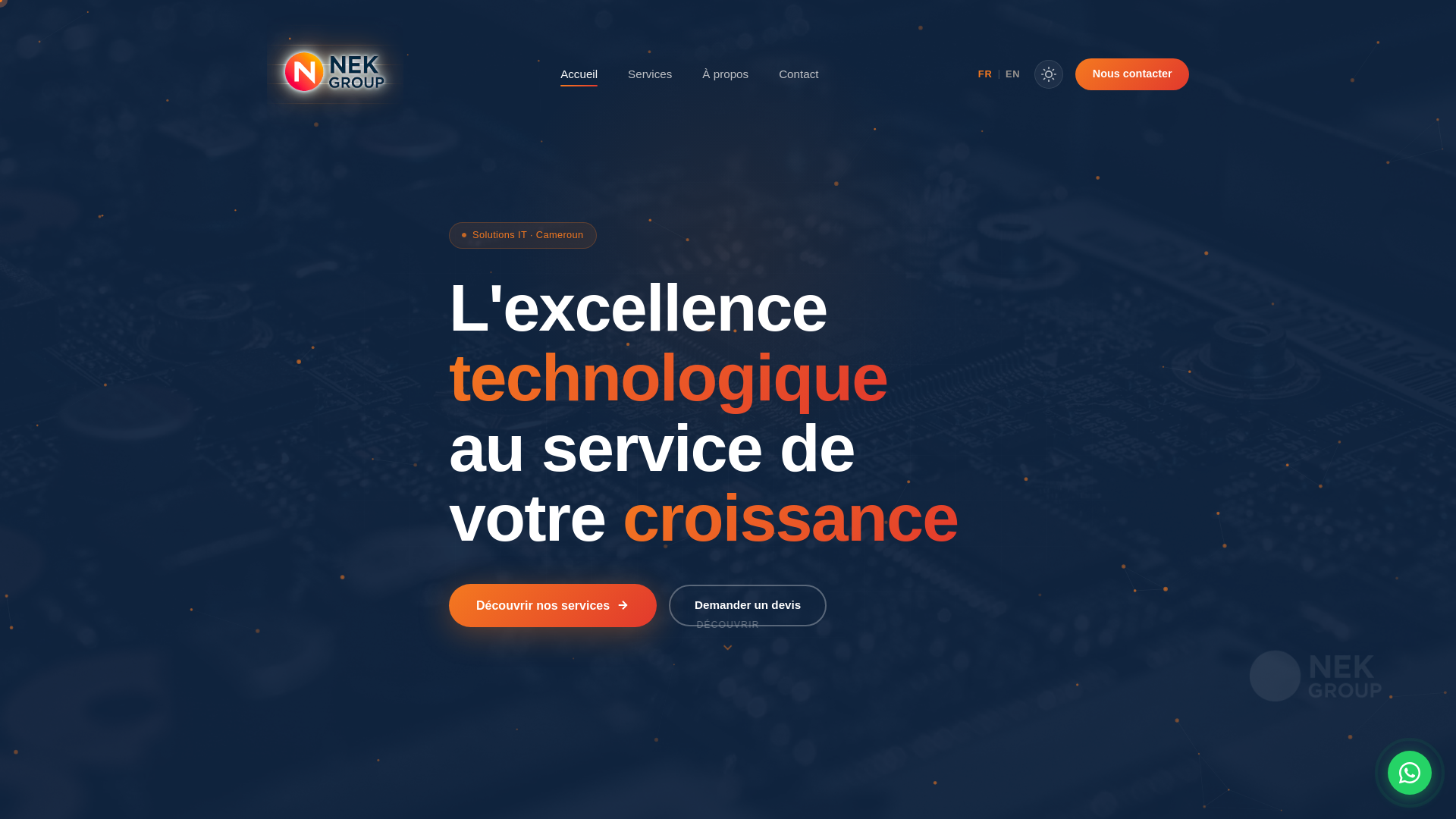 website screenshot of https://nekgroupcmr.com/