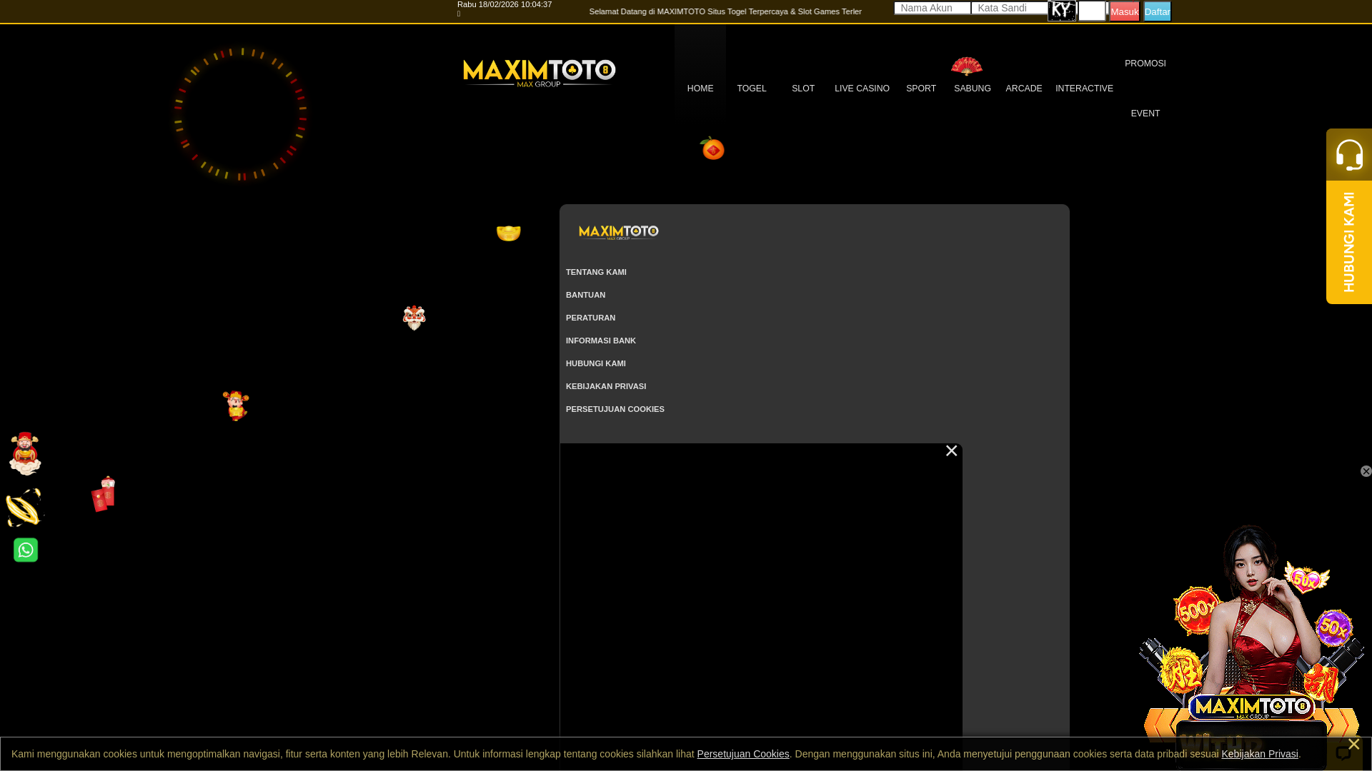 website screenshot of https://maximtotoimlek.shop/