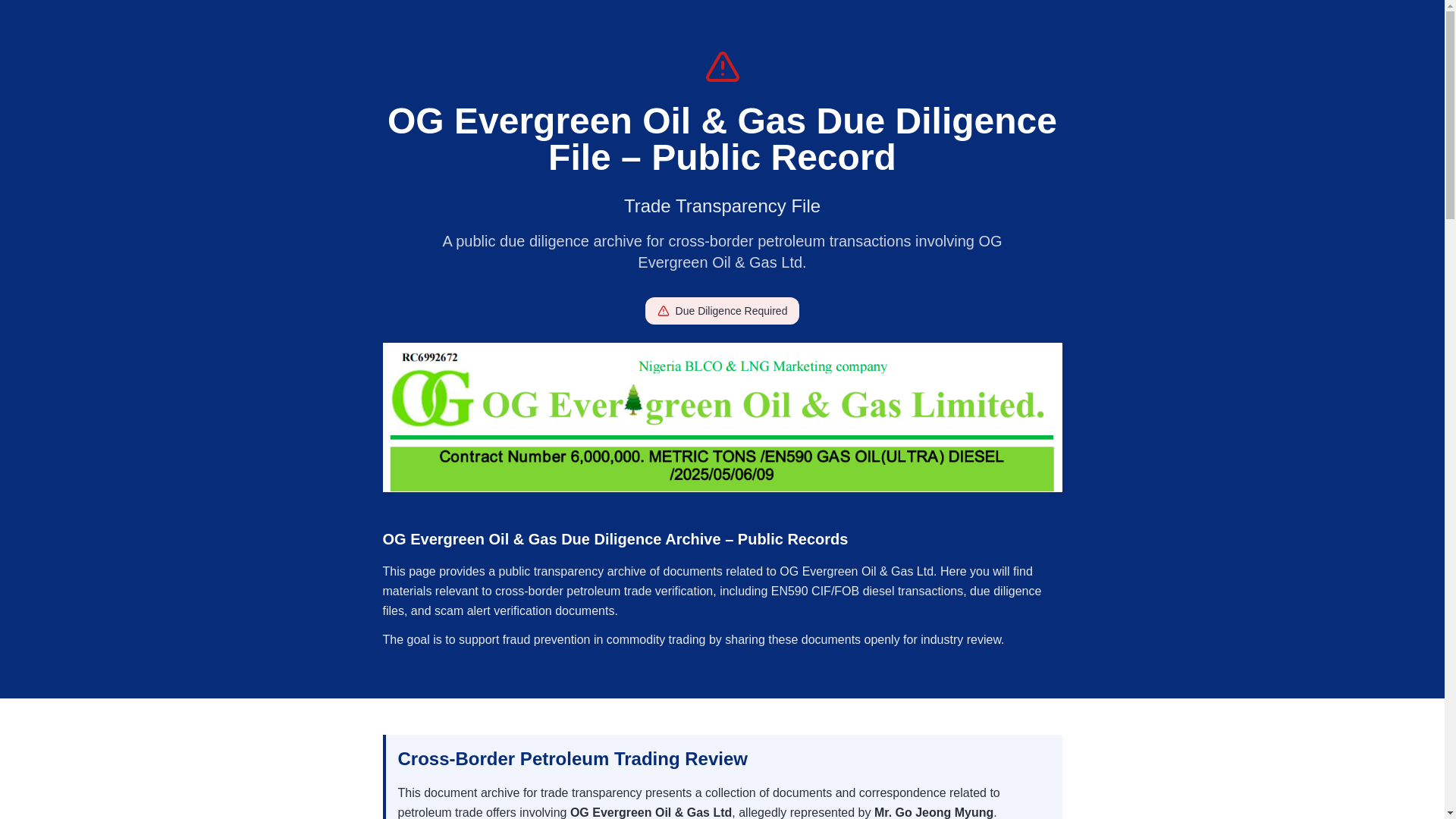 website screenshot of https://ogevergreenscamfiles.org/