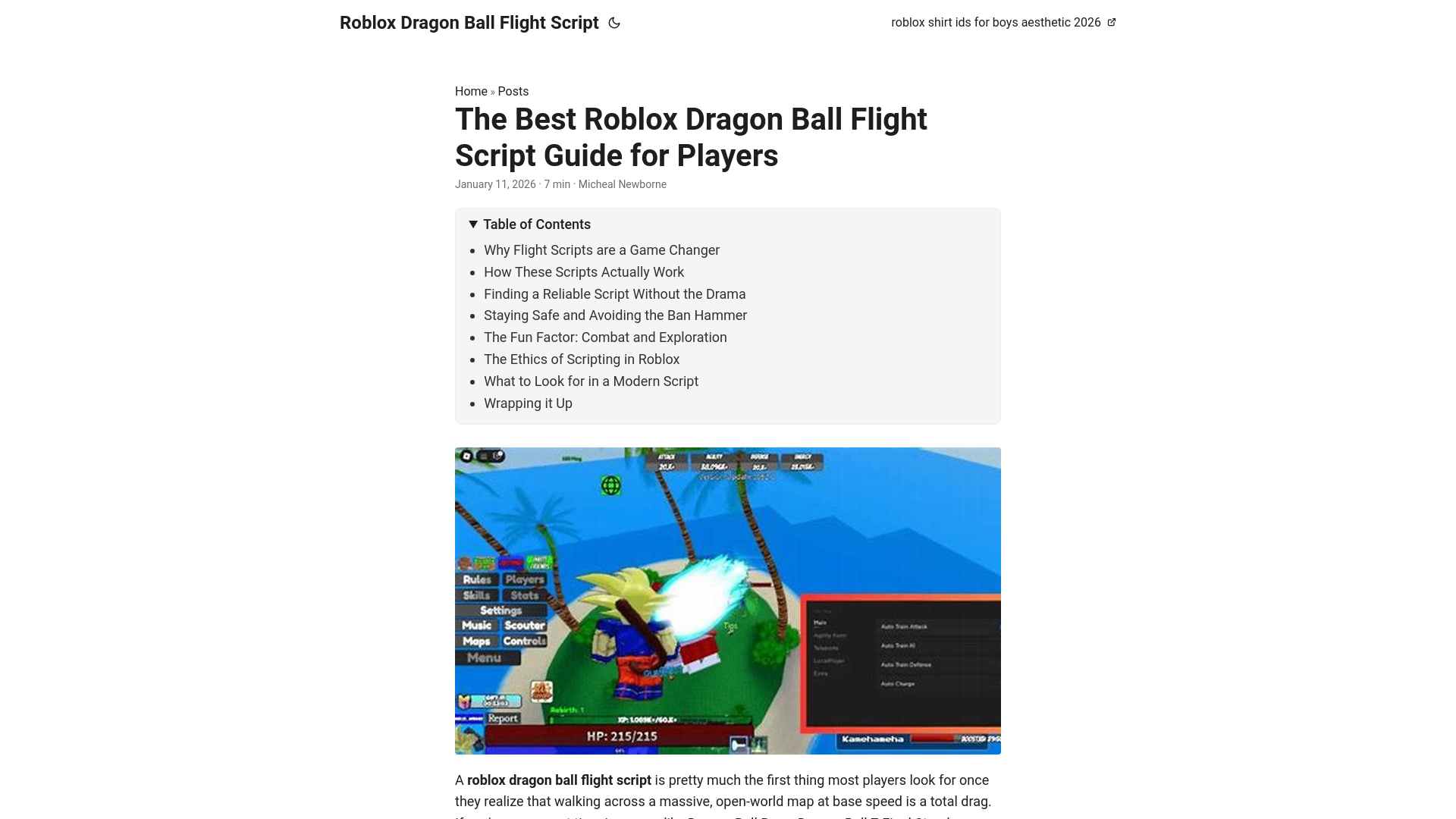 website screenshot of https://robloxdragonballflightscript.pages.dev/
