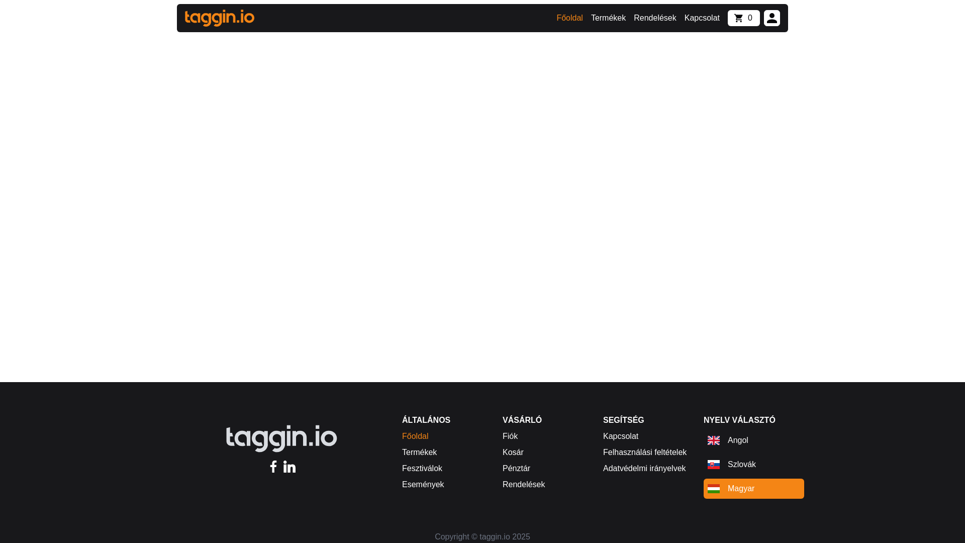 website screenshot of https://tagginio-shop-partner-frontend.pages.dev/