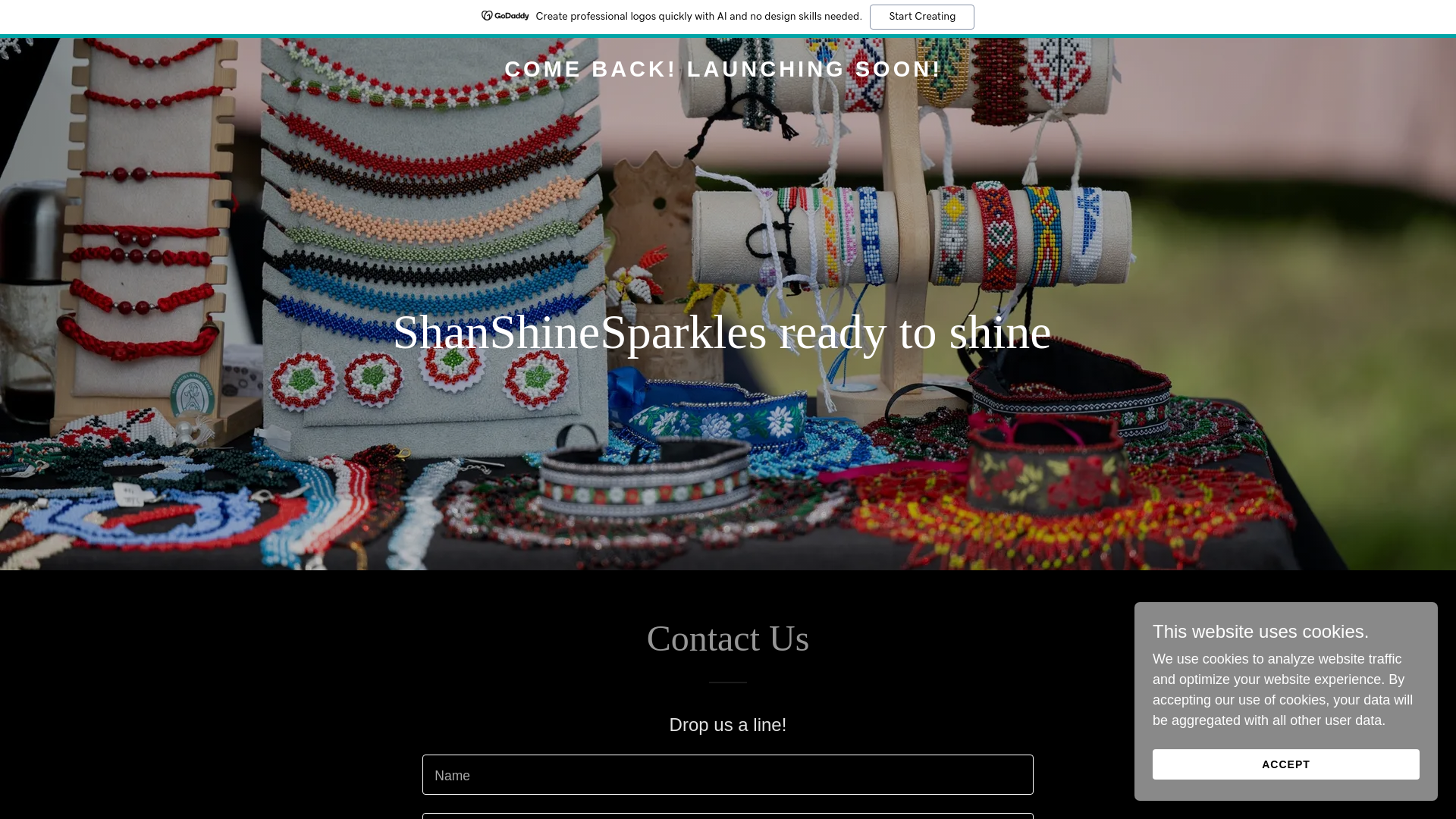 website screenshot of https://shanshinesparkles.com/