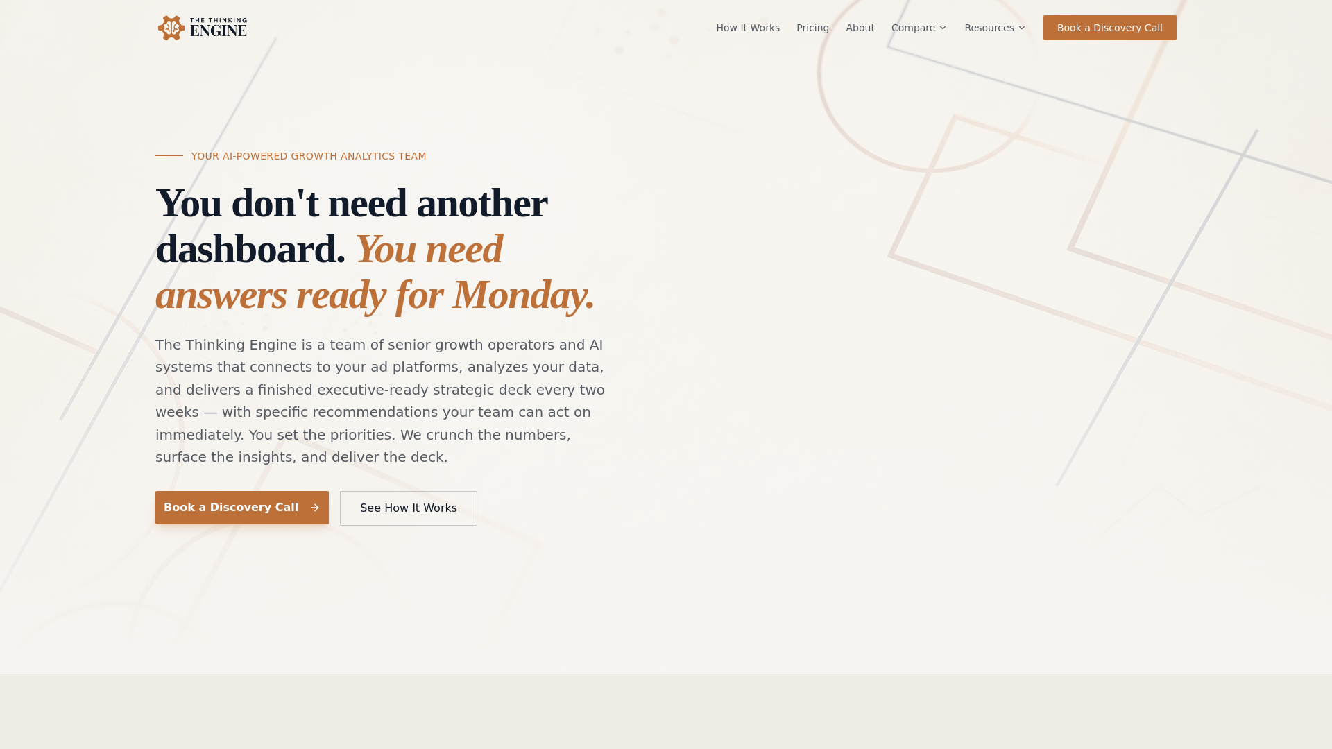 website screenshot of https://trythethinkingengine.com/