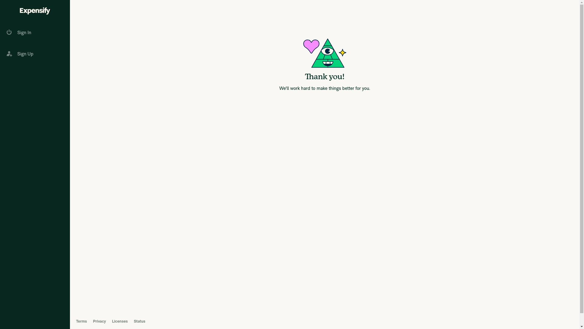 website screenshot of https://www.expensify.com/npsSurvey.php?surveyID=hSHD8s5JAVOHxrJp&accountID=16577832&score=5