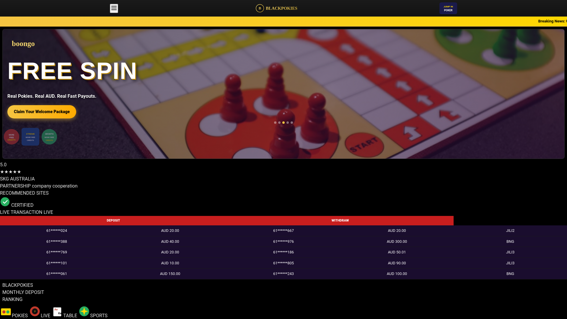 website screenshot of https://blackpokies-aus.lol/