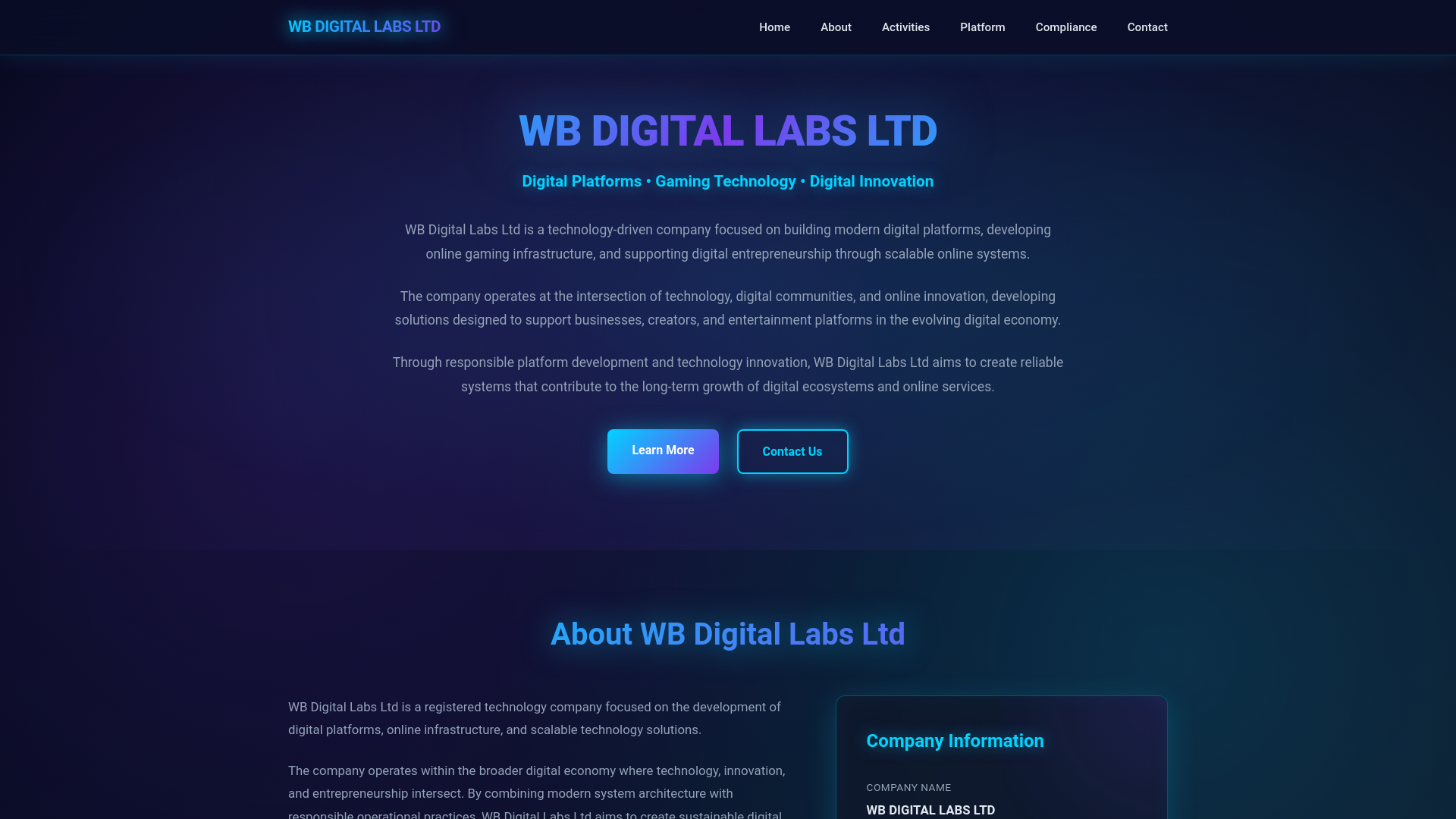 website screenshot of https://bwdigitallabs.org/
