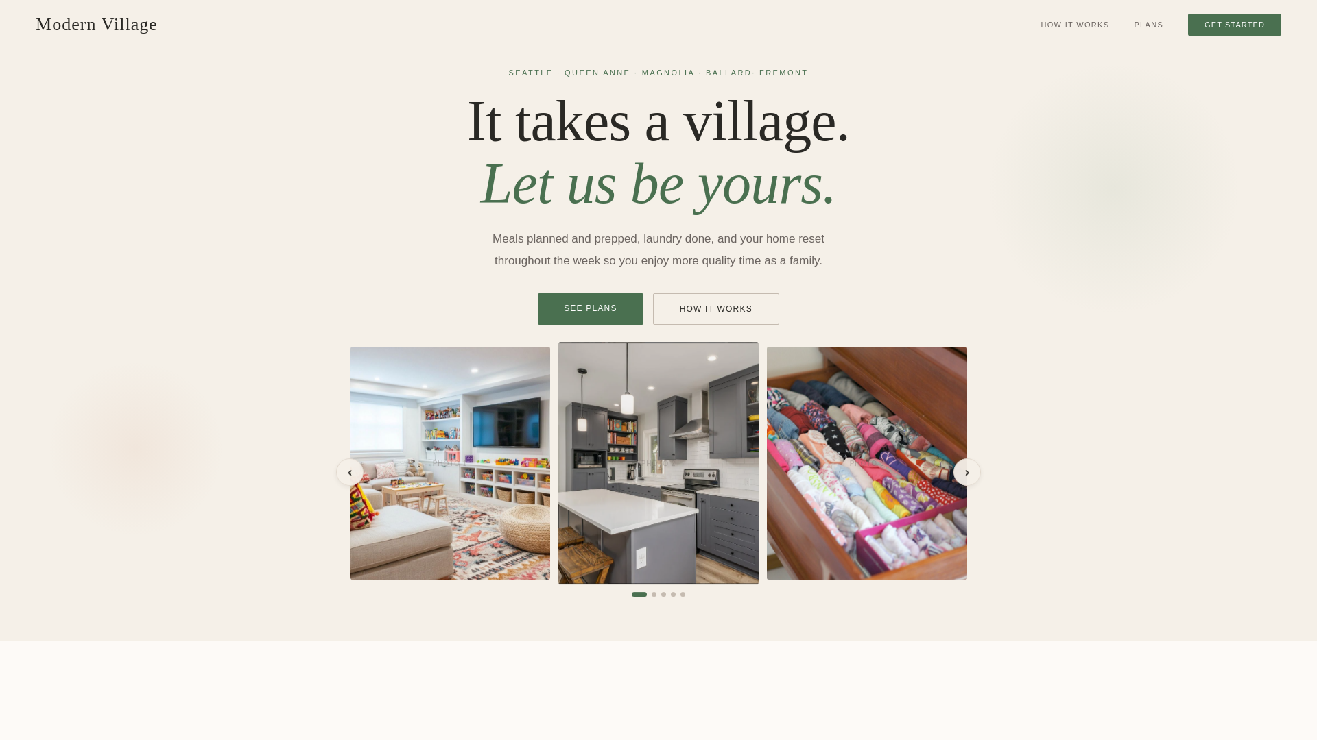 website screenshot of https://getmodernvillage.com