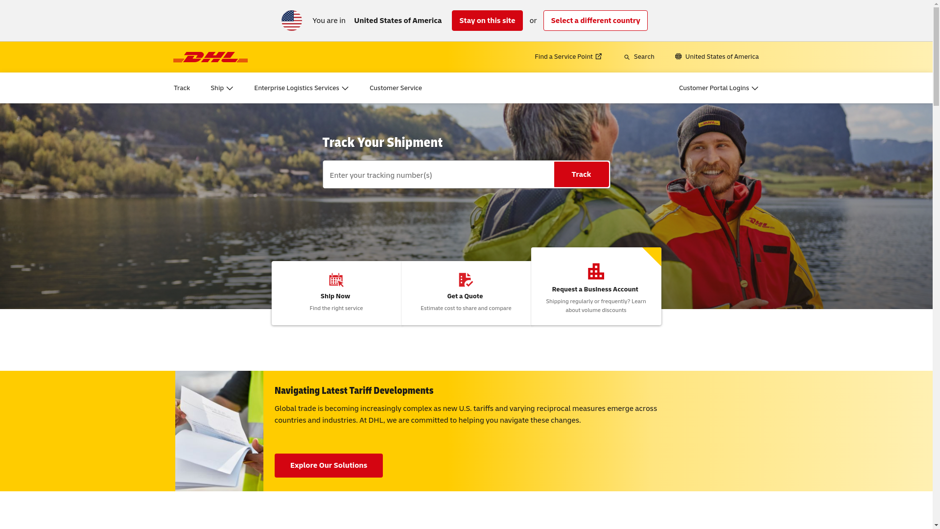 website screenshot of https://NoReply.ODD@dhl.com/