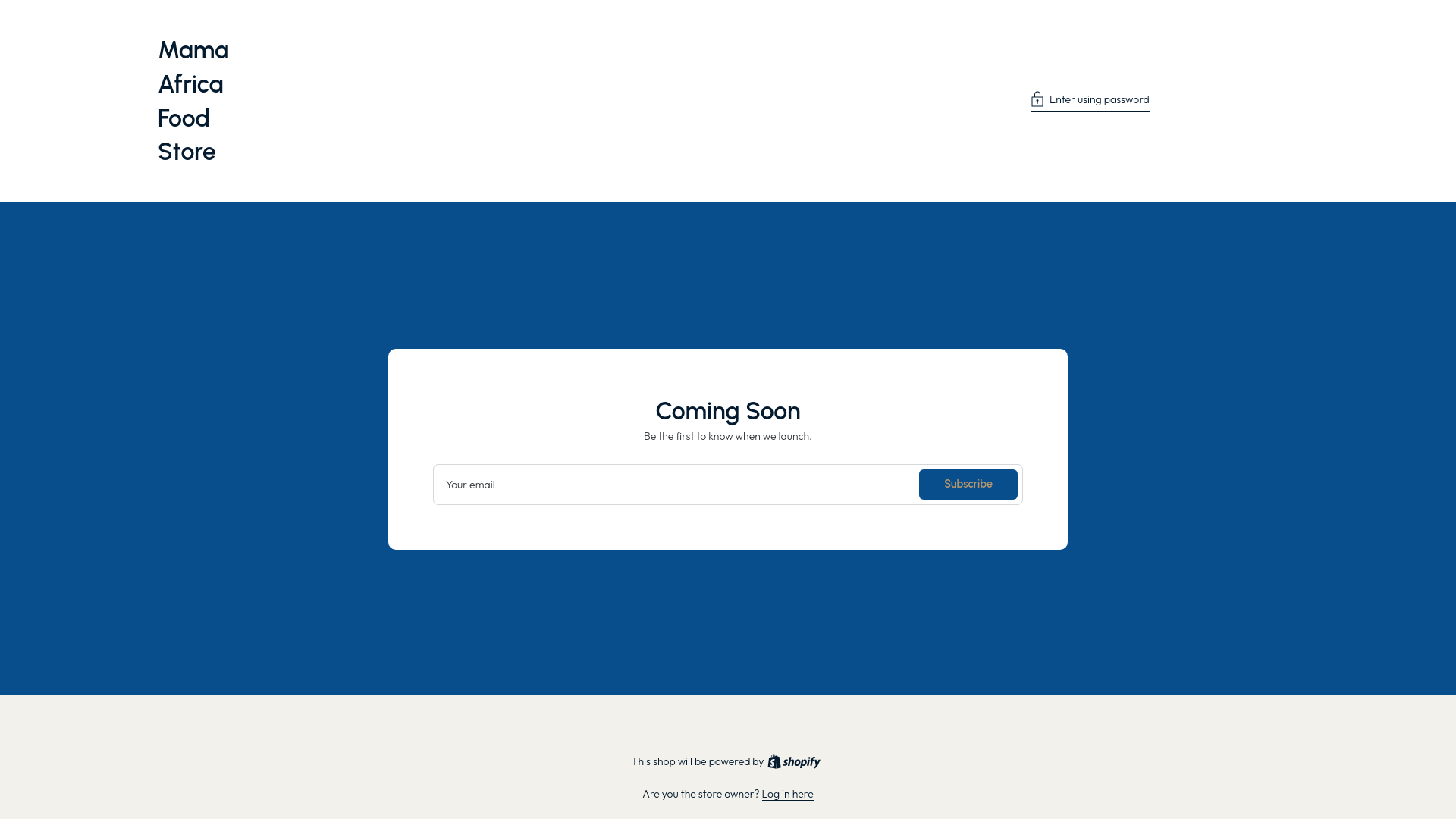 website screenshot of https://mamaafricafoodstore.co.uk/