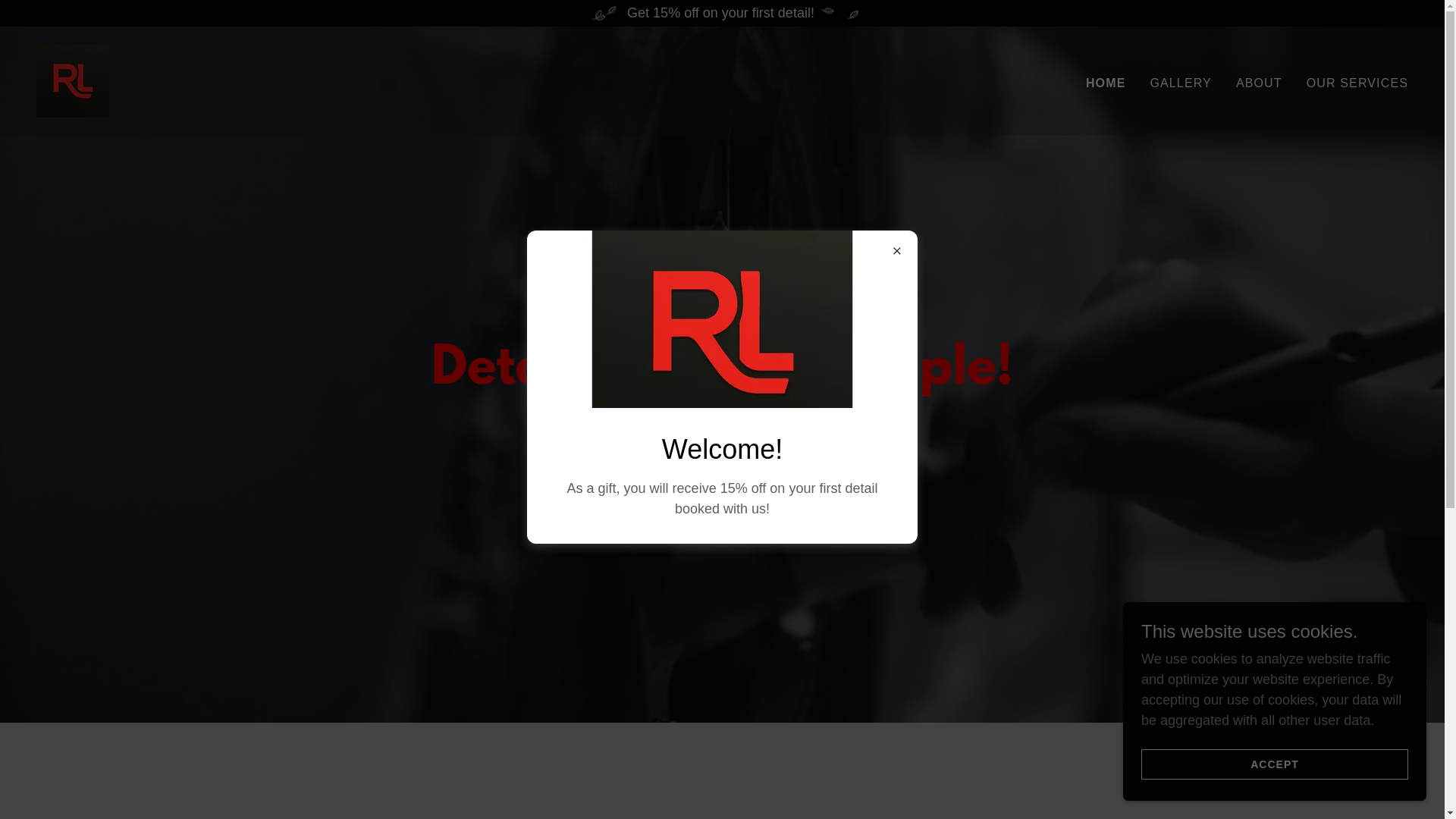 website screenshot of https://redlinedetailcompany.com/