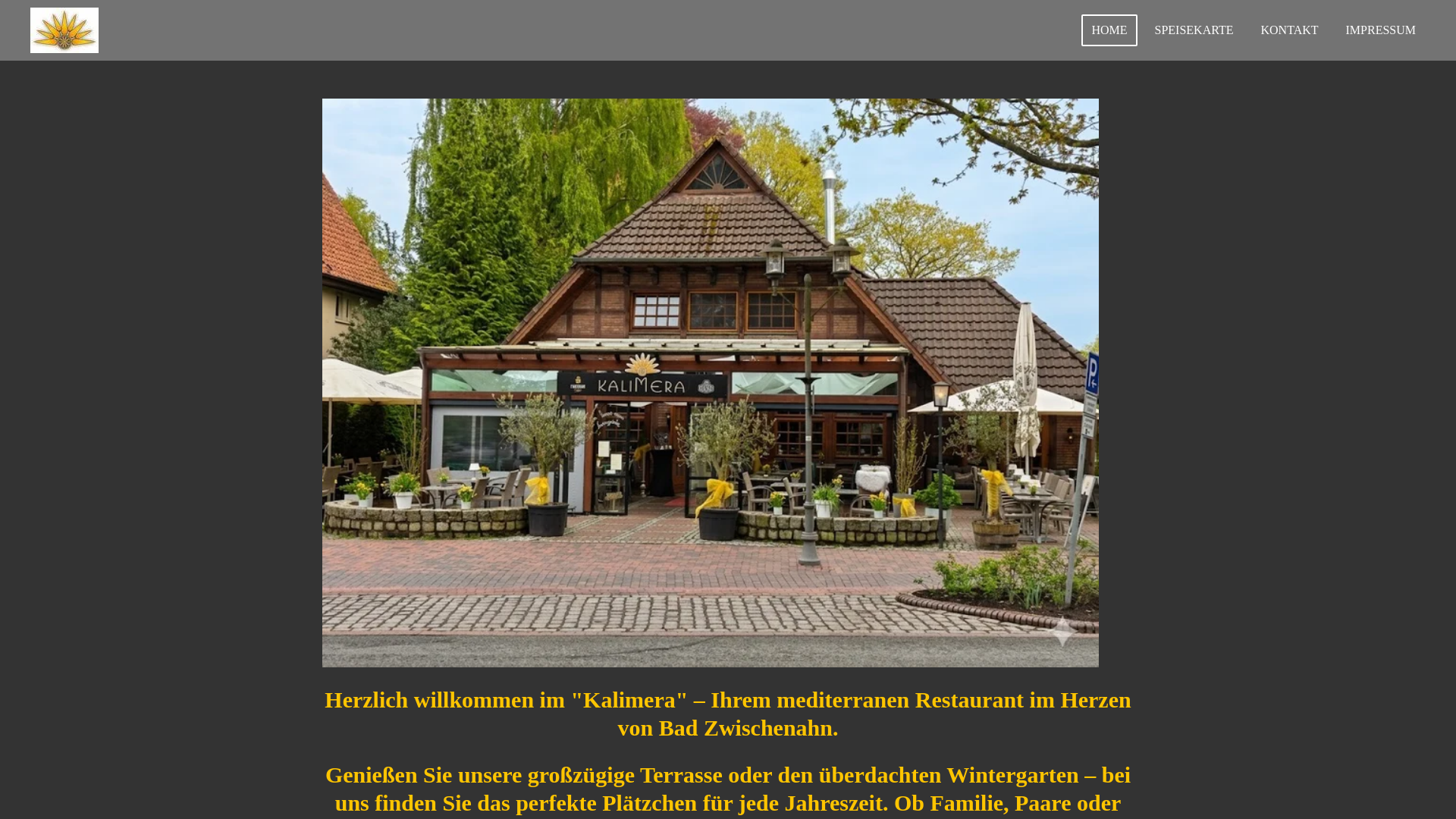 website screenshot of https://kalimerarestaurant.de