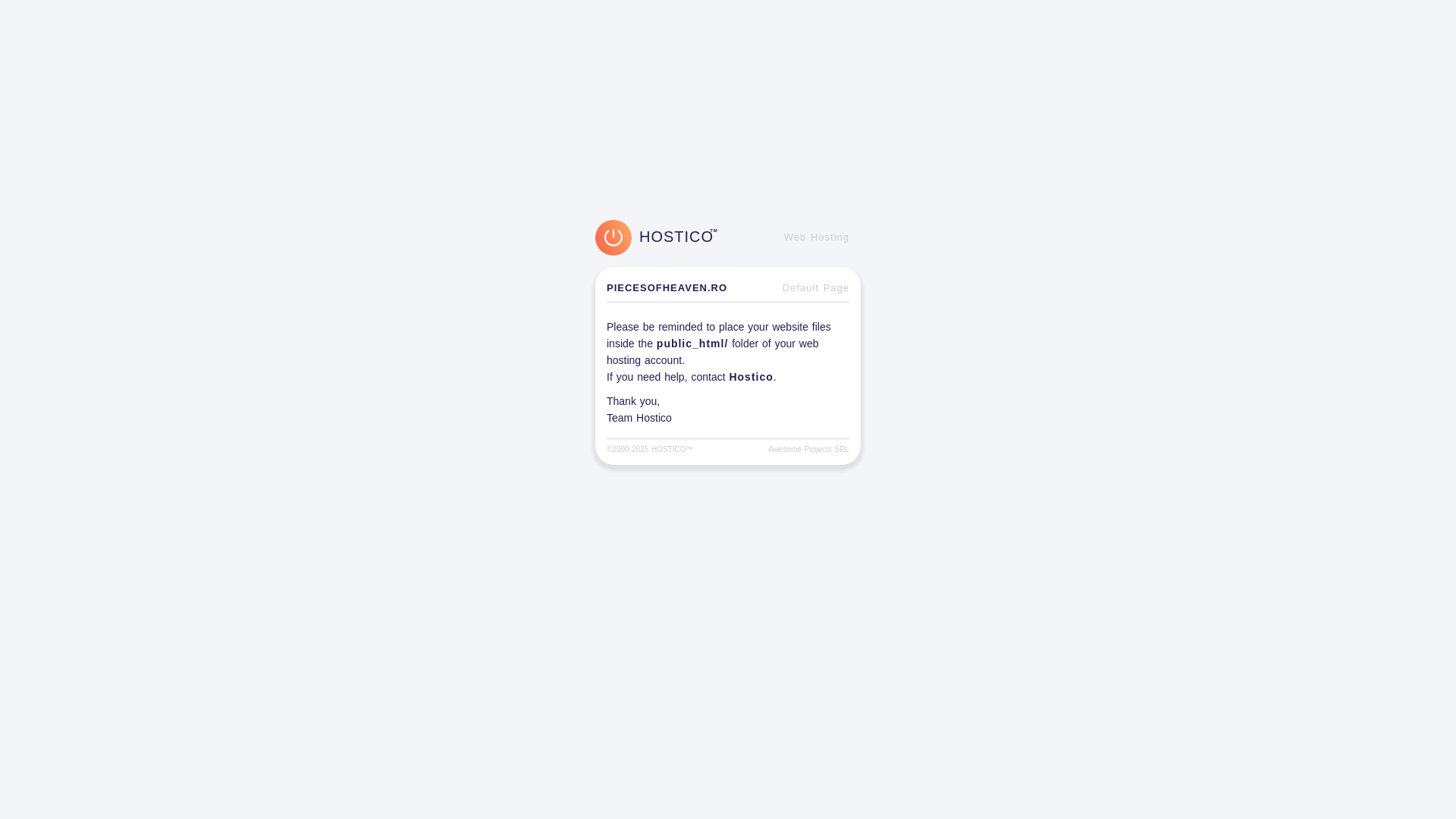 website screenshot of https://piecesofheaven.ro/