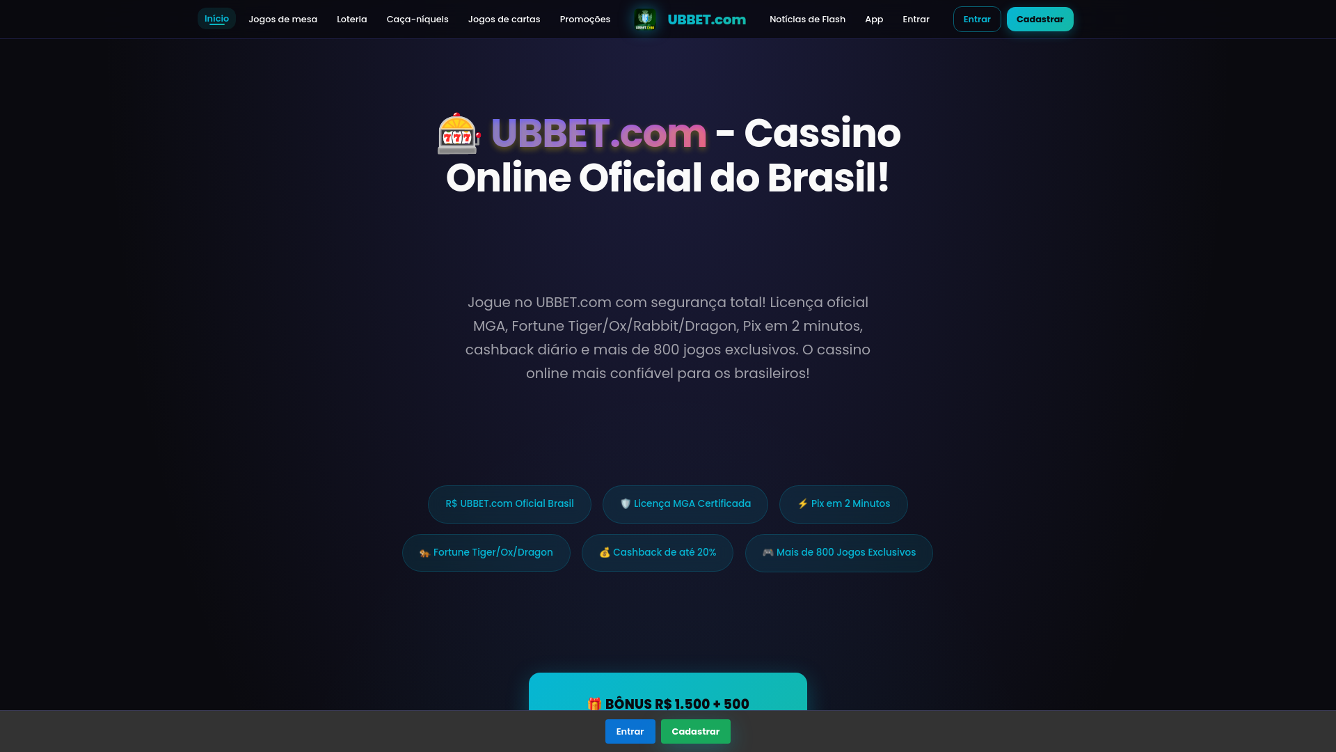 website screenshot of https://ubbetso.com/