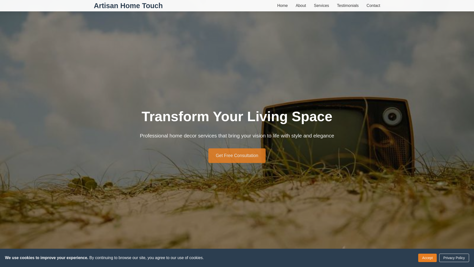 website screenshot of https://artisanhometouch.sbs/