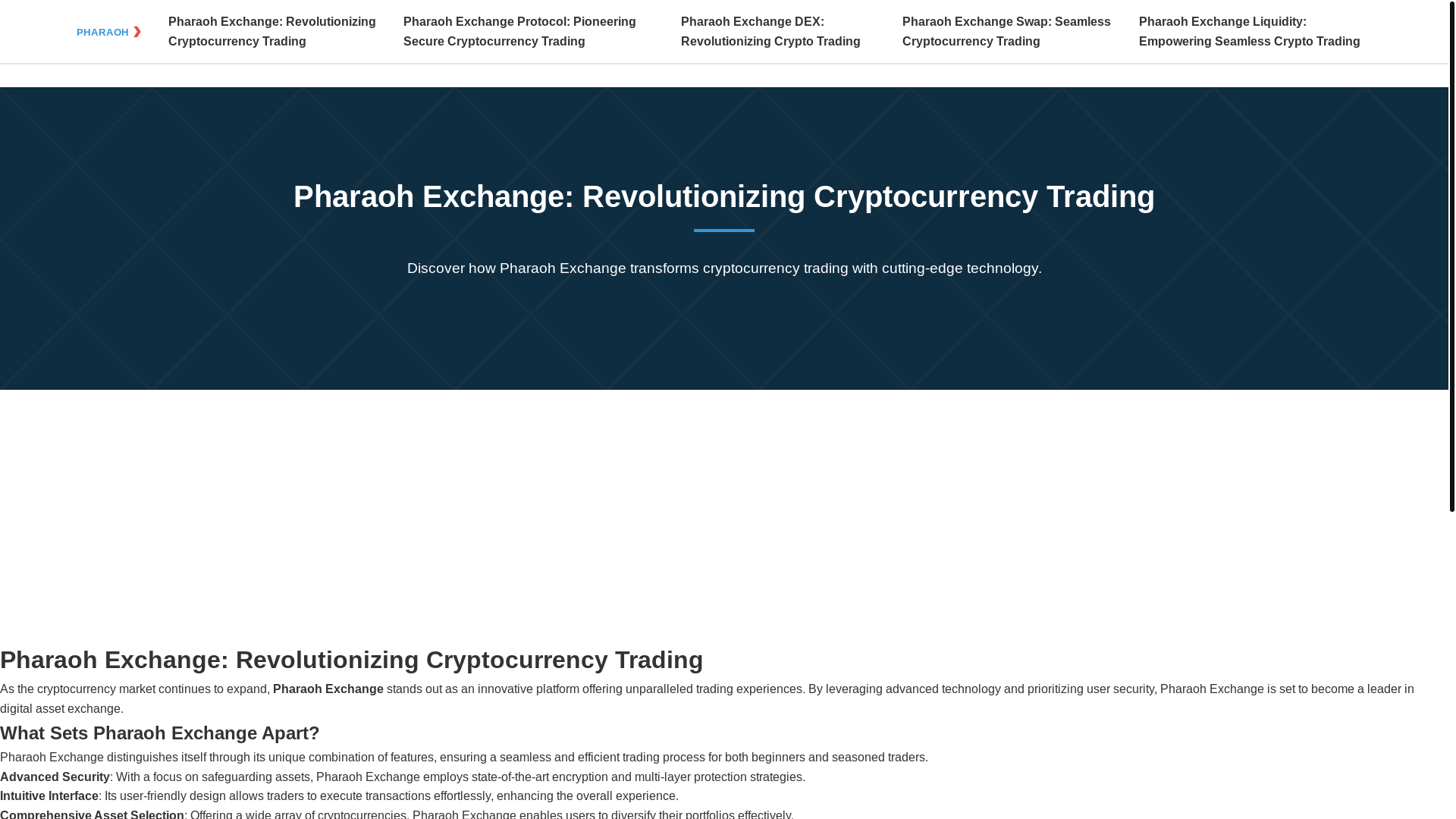 website screenshot of https://pharaoh.finance/