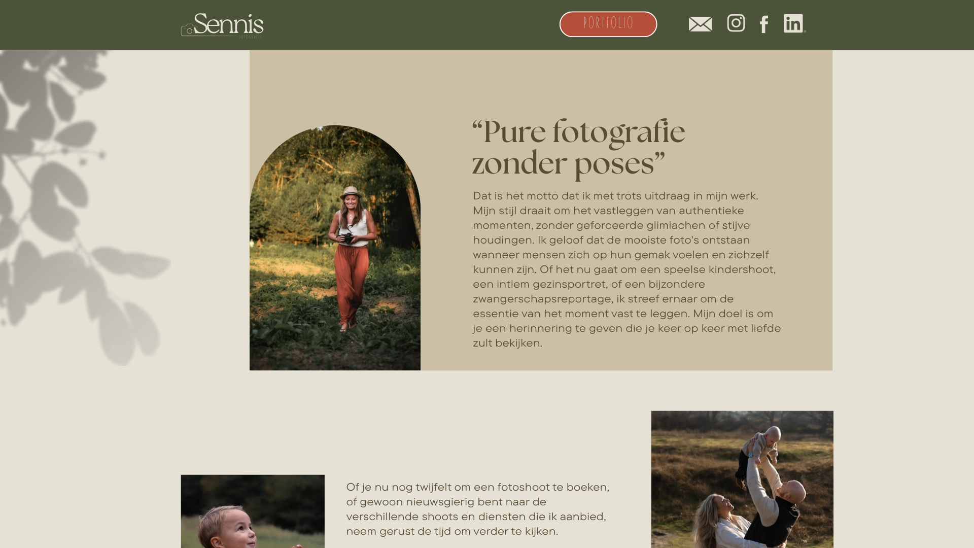 website screenshot of https://sennisfotografie.com/