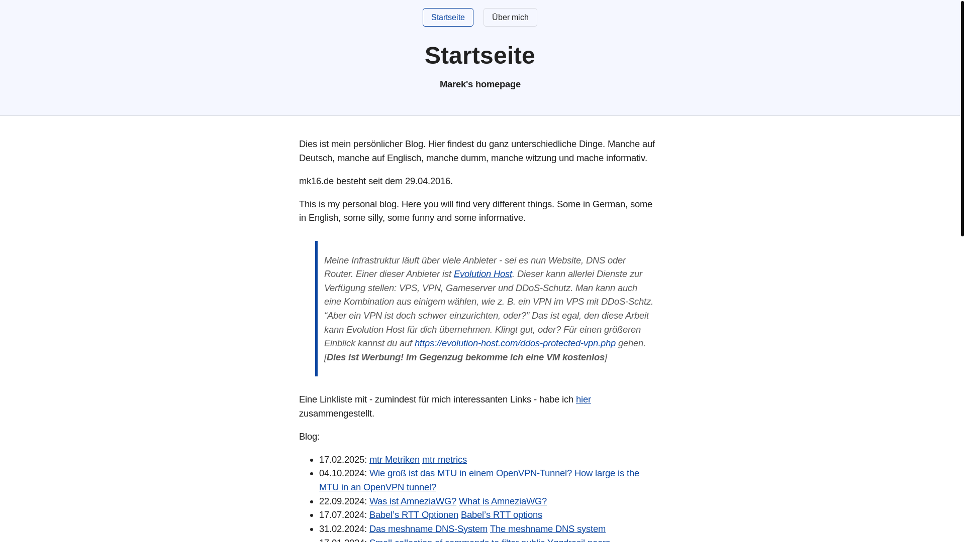 website screenshot of https://mk16.de/