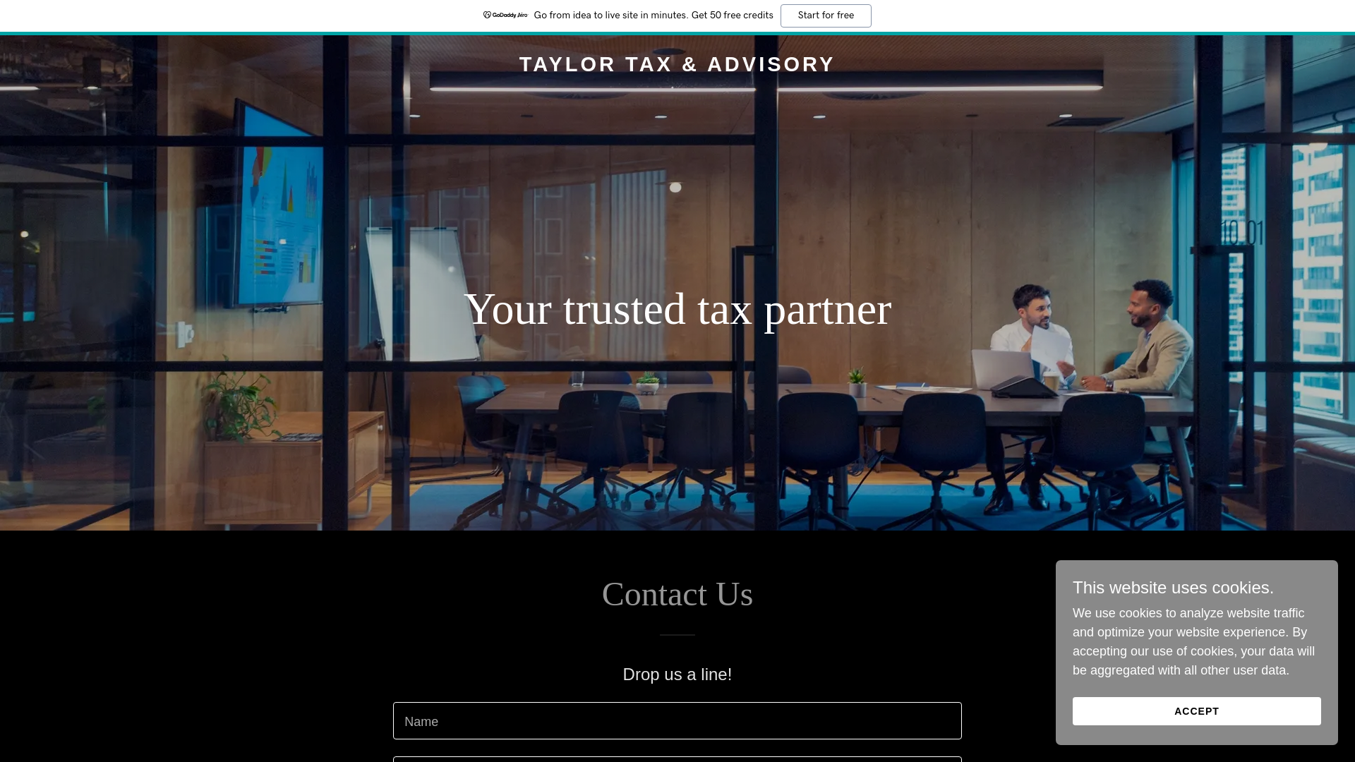 website screenshot of https://taylortaxandadvisory.com/