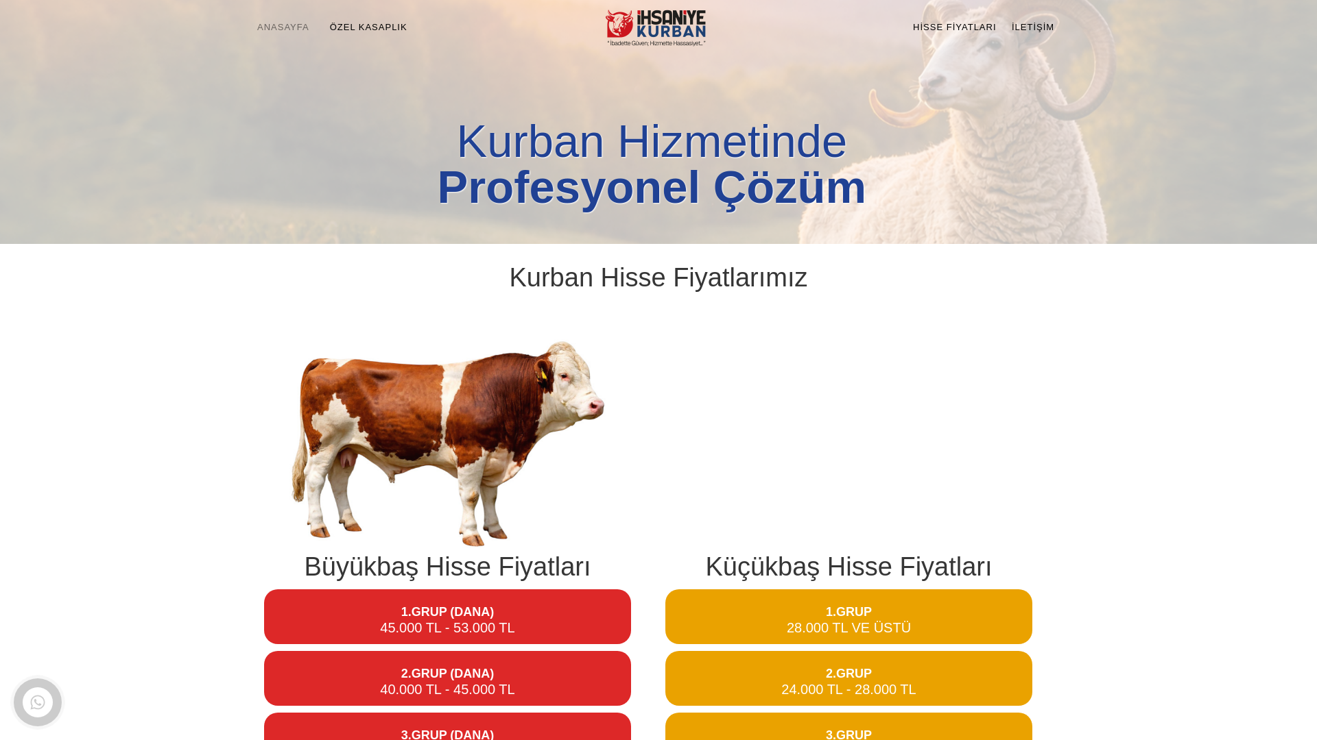 website screenshot of https://ihsaniyekurban.com/