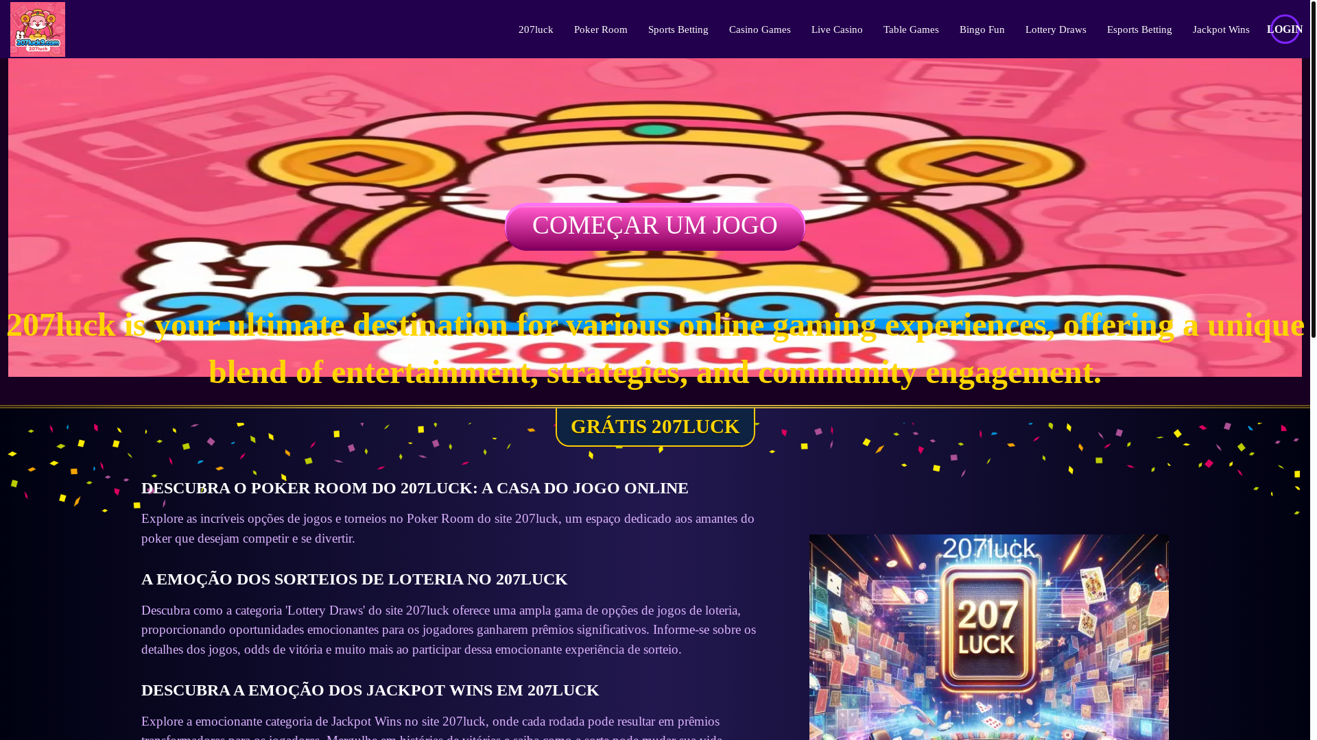 website screenshot of https://207luck9.com/