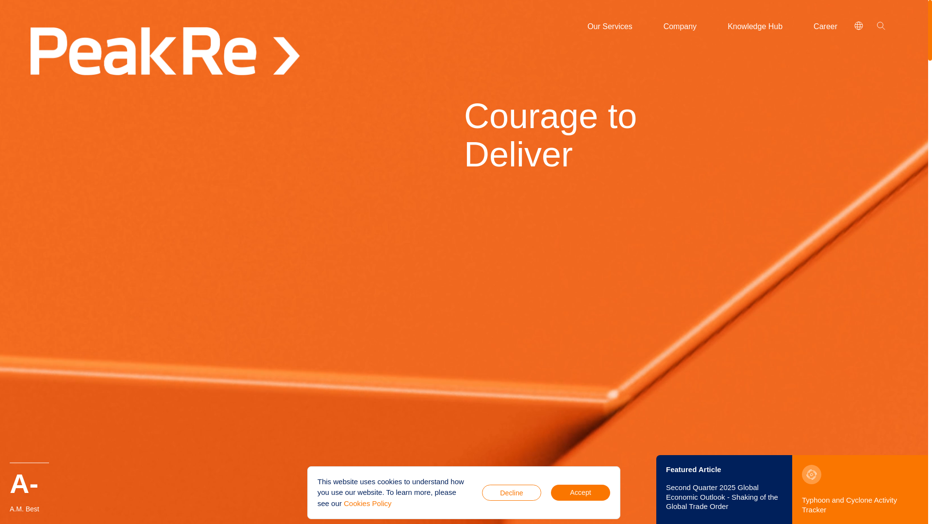 website screenshot of https://peak-reinsurance.ai/