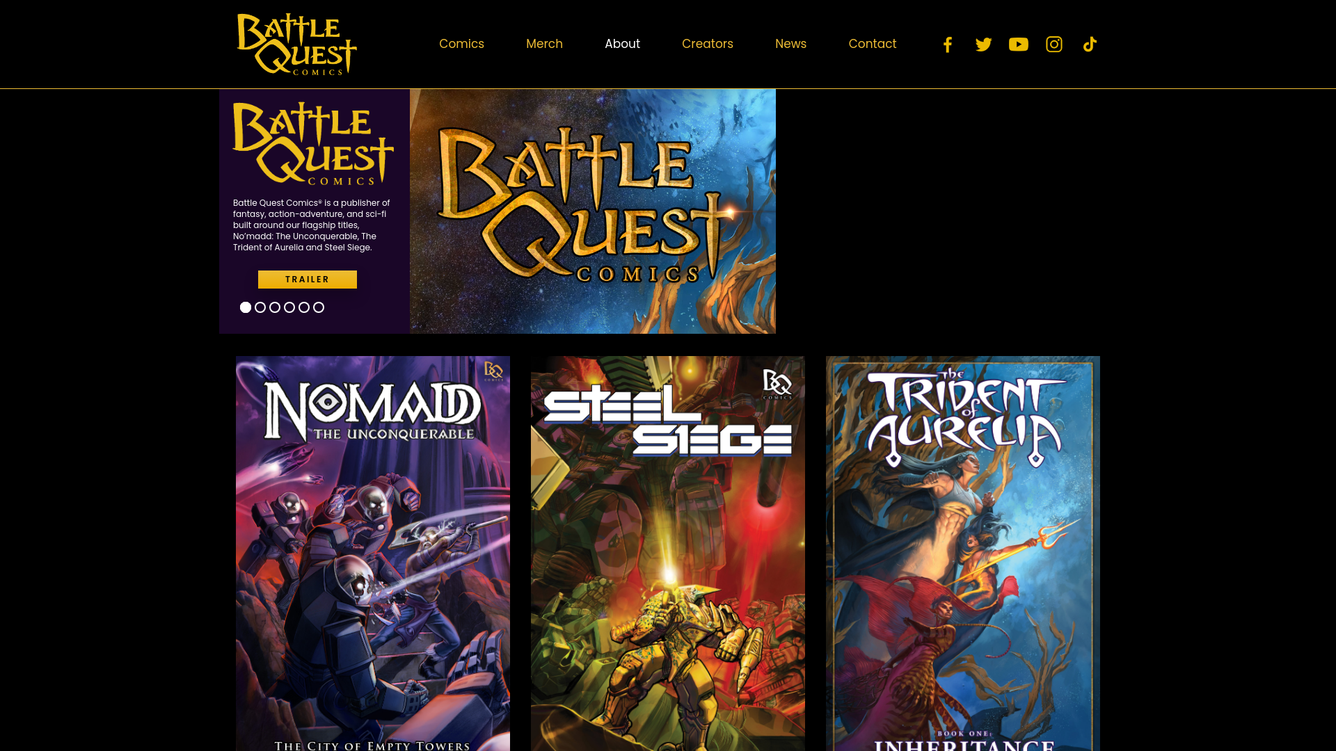 website screenshot of https://battlequest.co/
