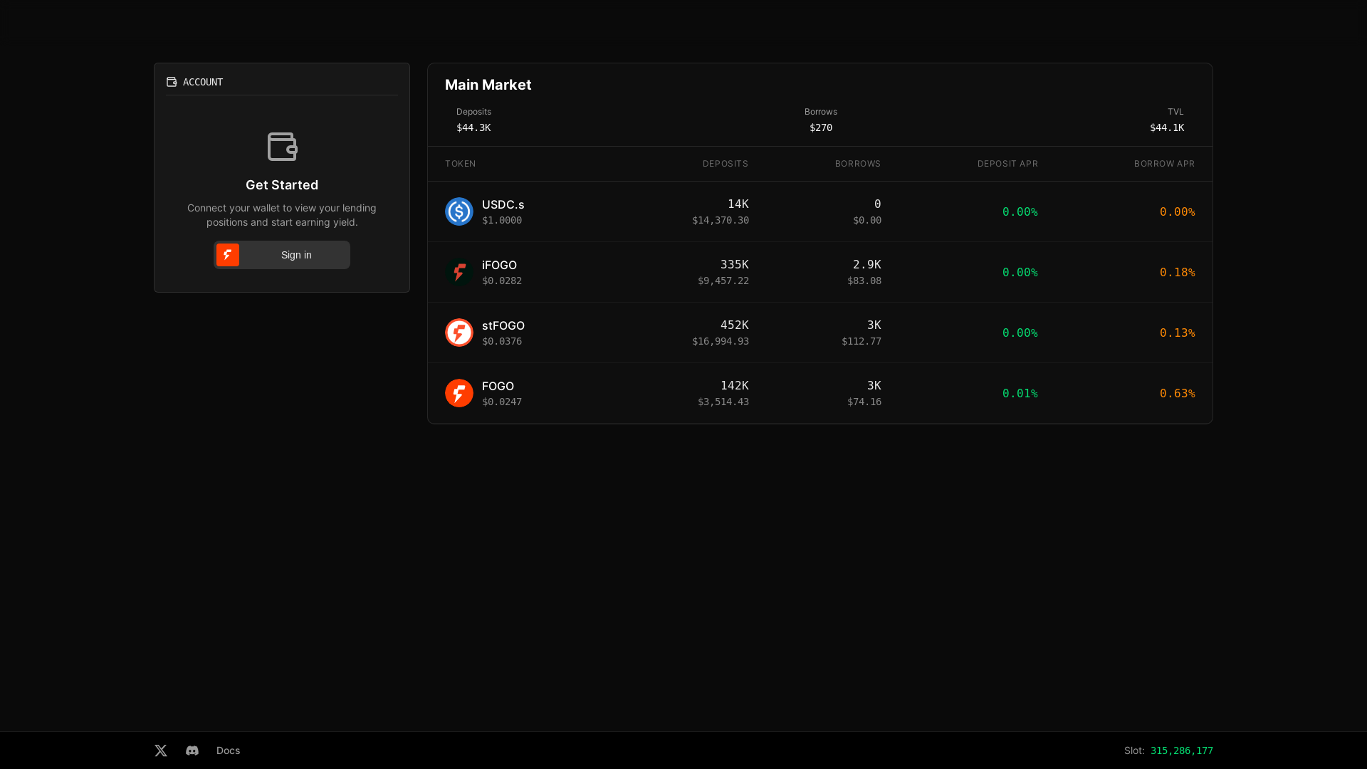 website screenshot of https://fogolend.com/