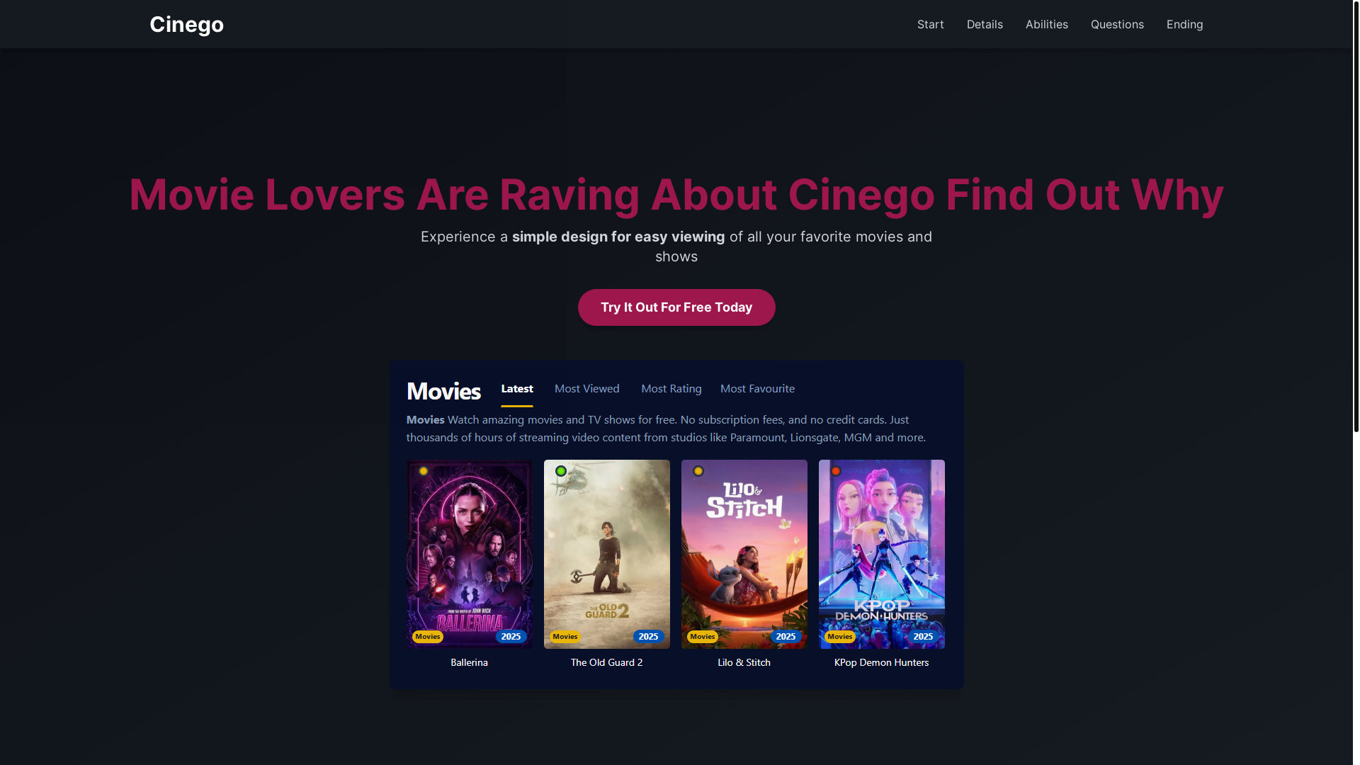 website screenshot of https://cinego-eyyl.pages.dev/